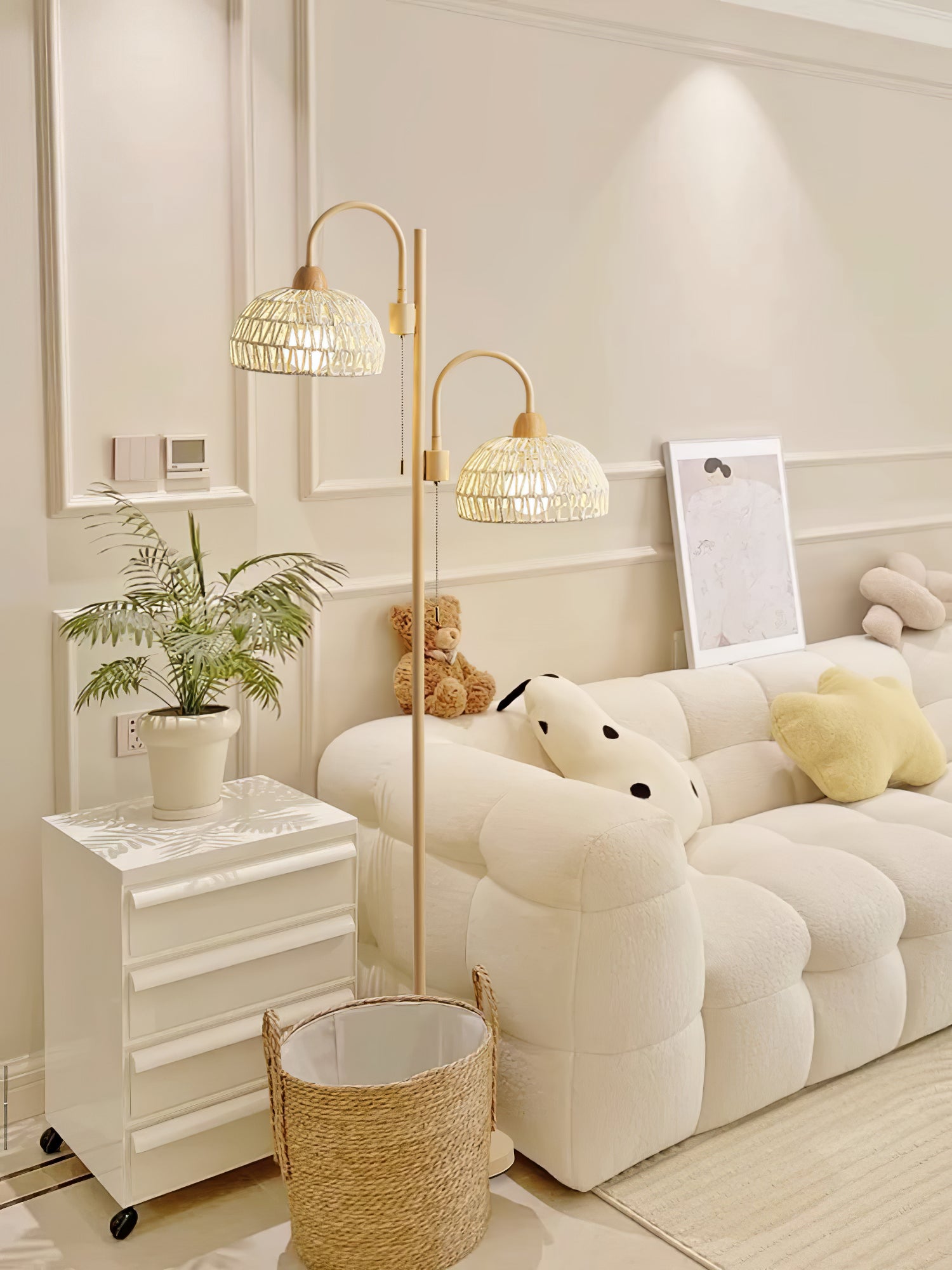Rattan Arch Floor Lamp - Cueteks