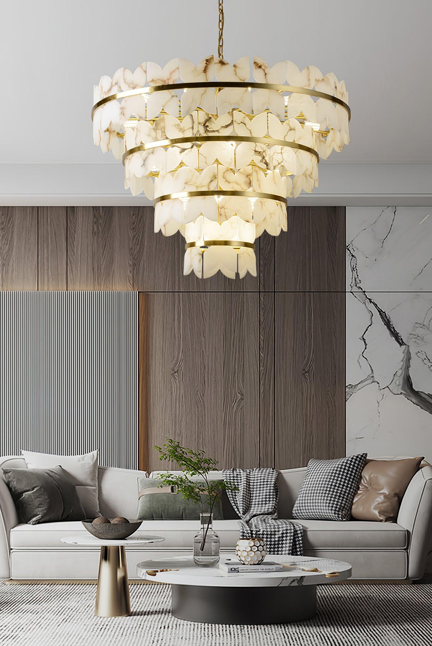 Alabaster Cloudscape Chandelier - Cueteks