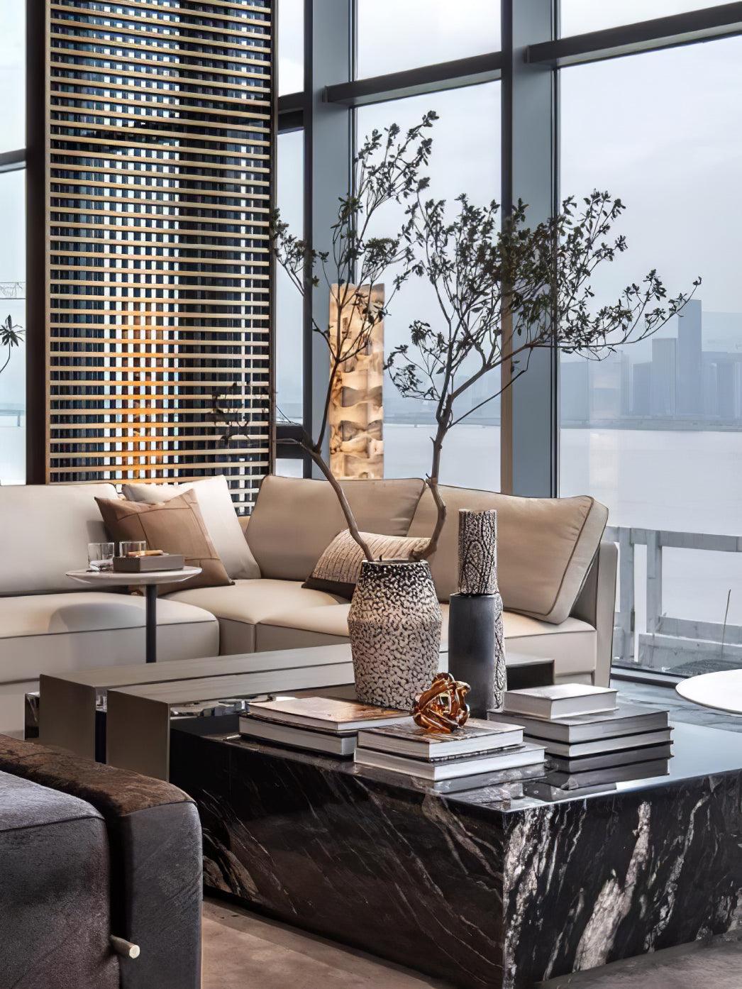 Stacked Alabaster Squares Floor Lamp - Cueteks