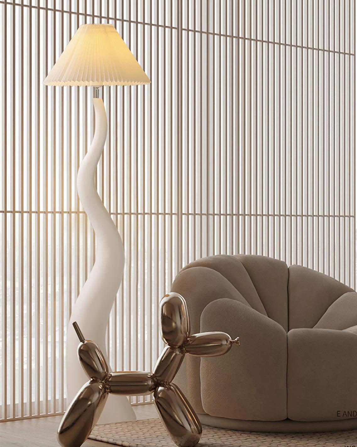Twisted Pleated Floor Lamp - Cueteks
