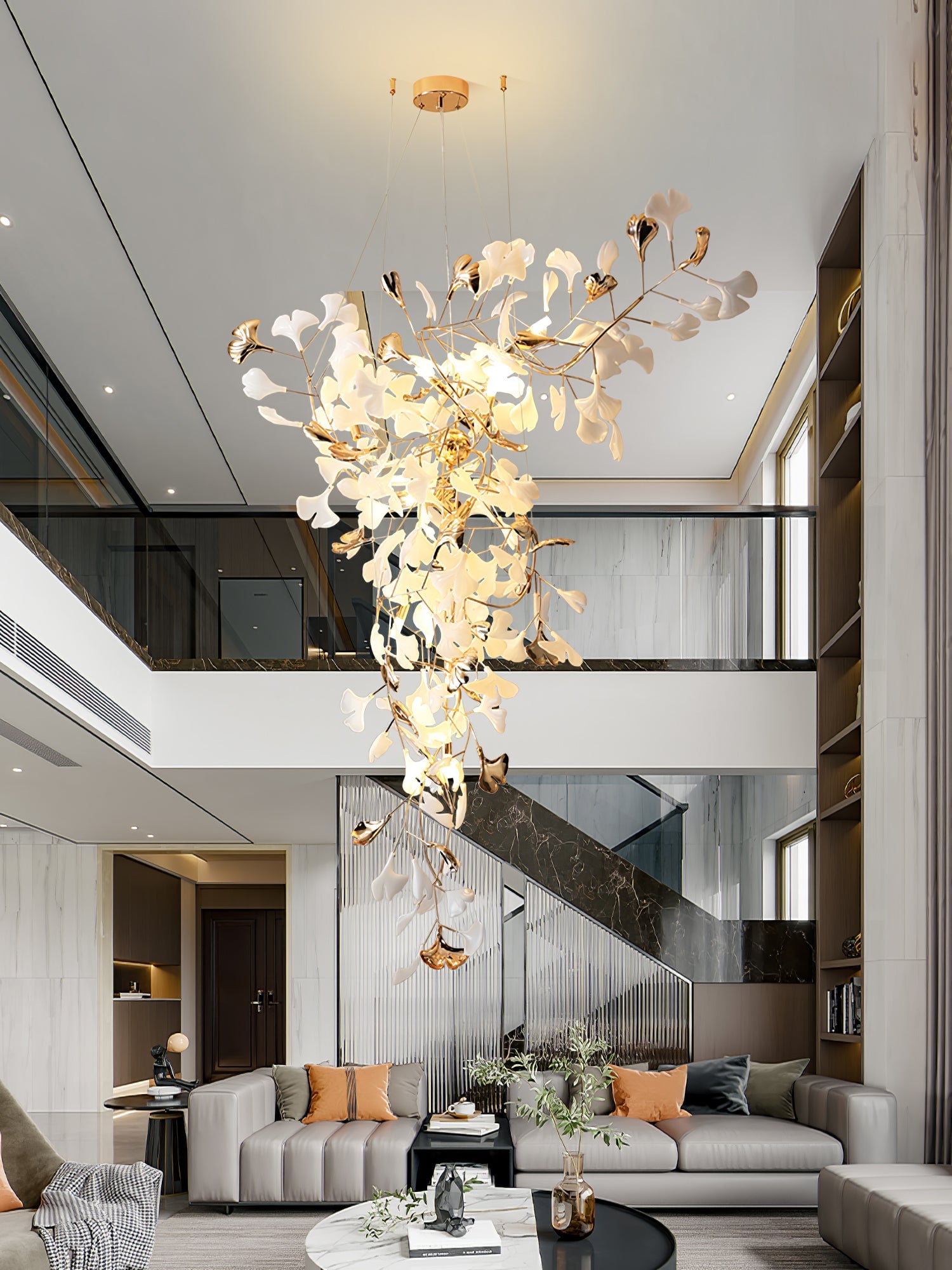 Ginkgo Tip Tlying Chandelier - Cueteks