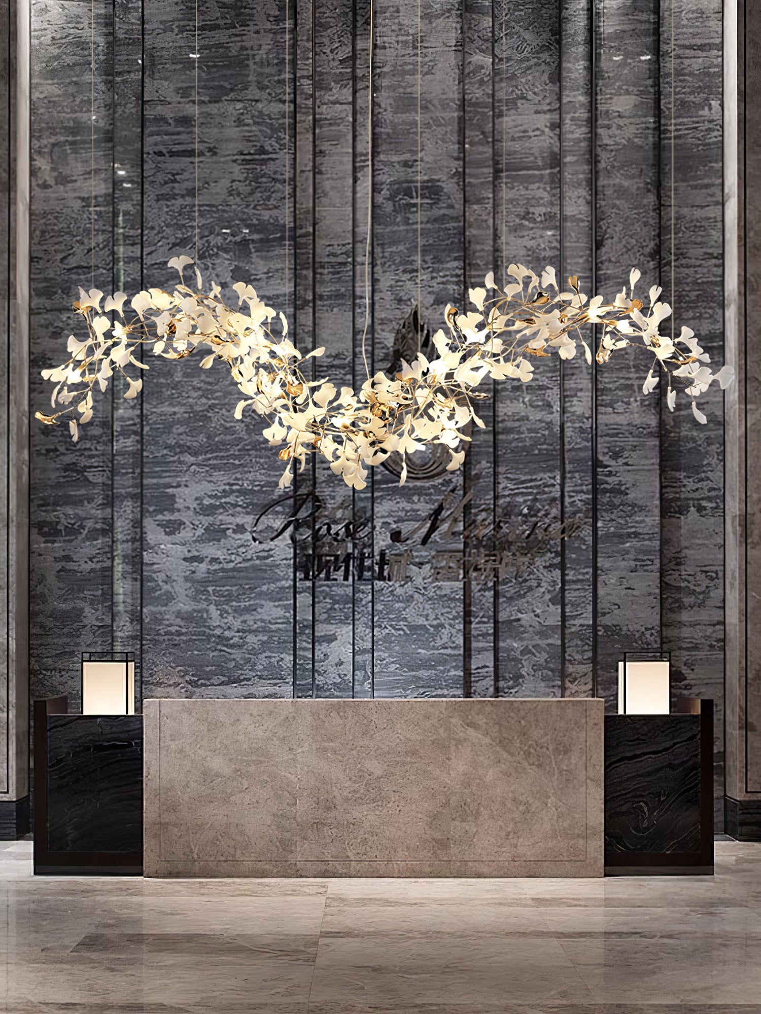 Ginkgo Tip Tlying Chandelier - Cueteks