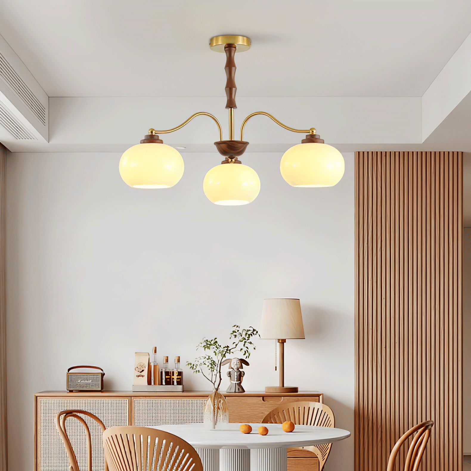 Persimmon Glass Globe Chandelier - Cueteks