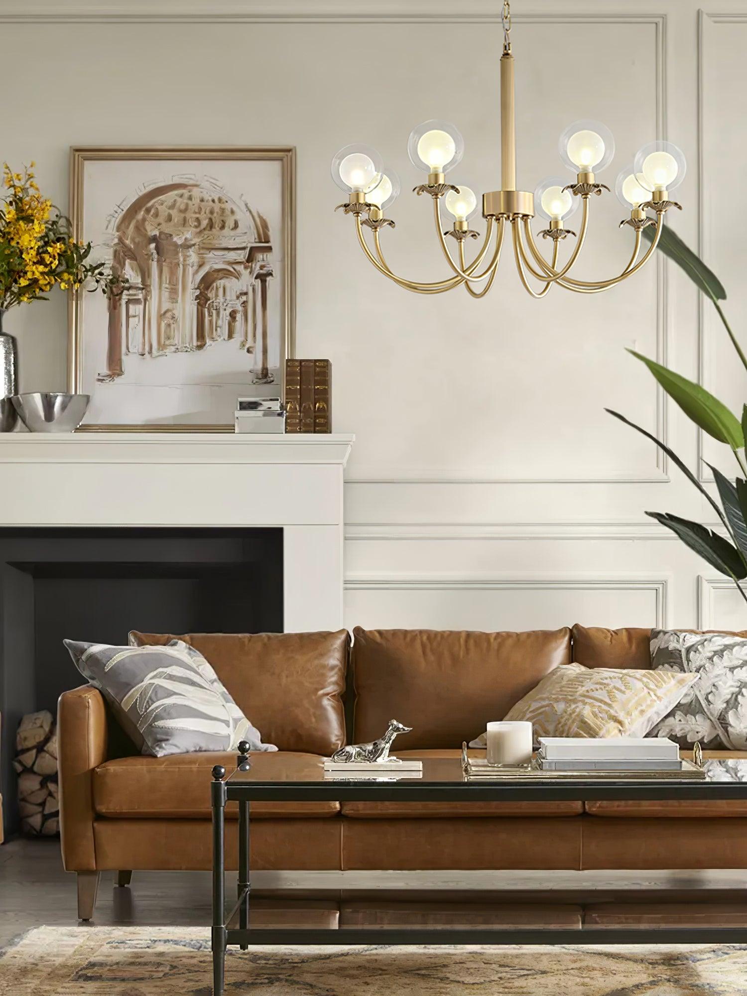 Aureate Radiance Glass Chandelier - Cueteks