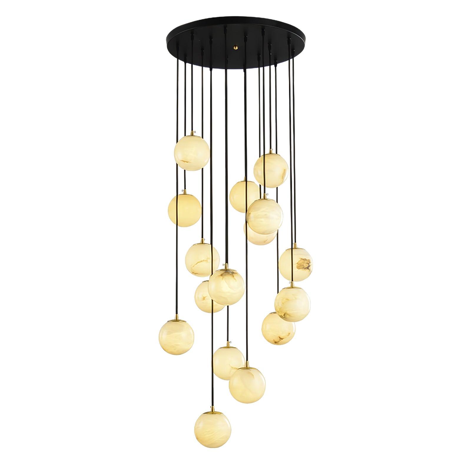 Alabaster Balls Cluster Chandelier - Cueteks