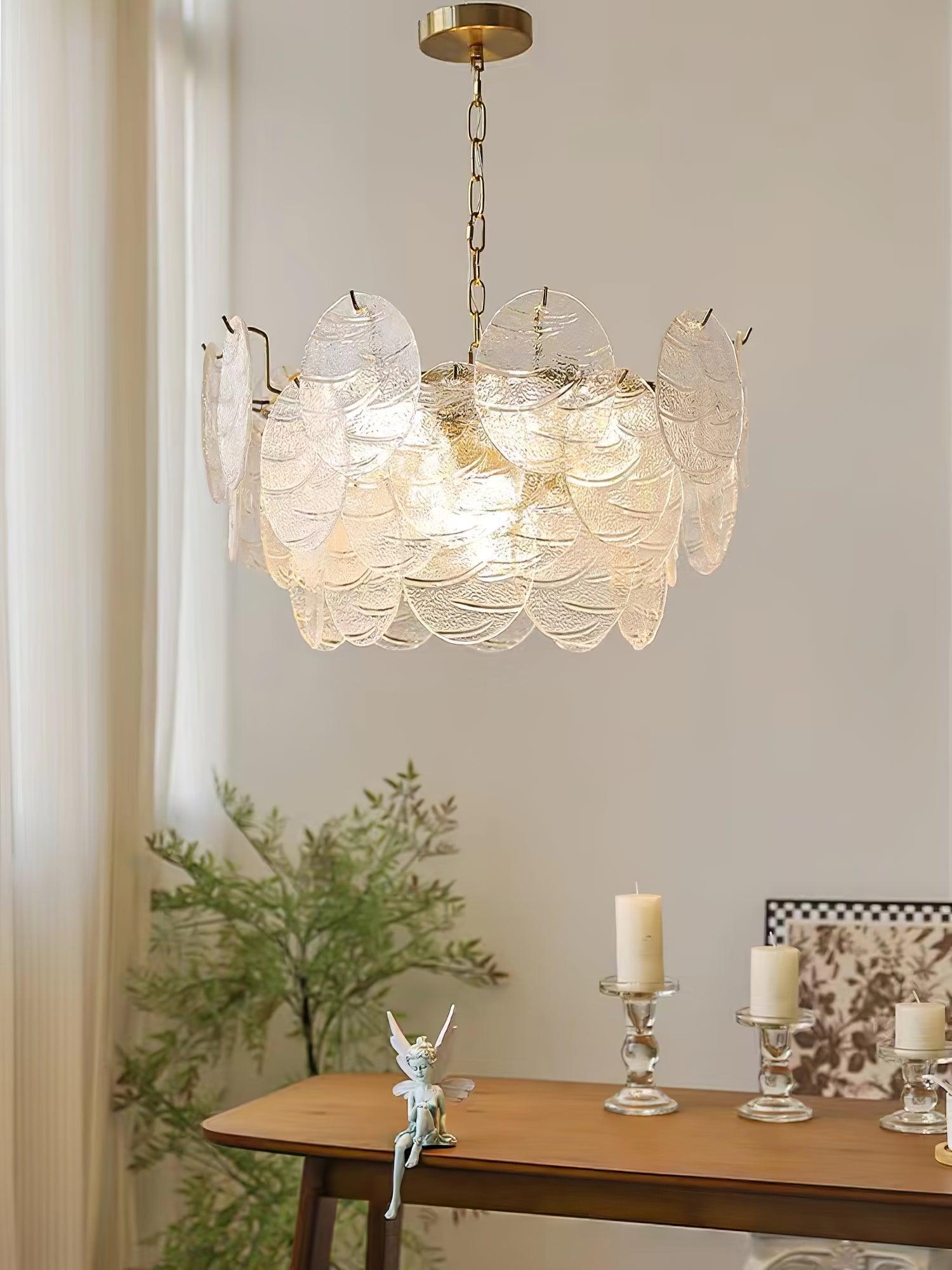 Glass Disc Chandelier - Cueteks