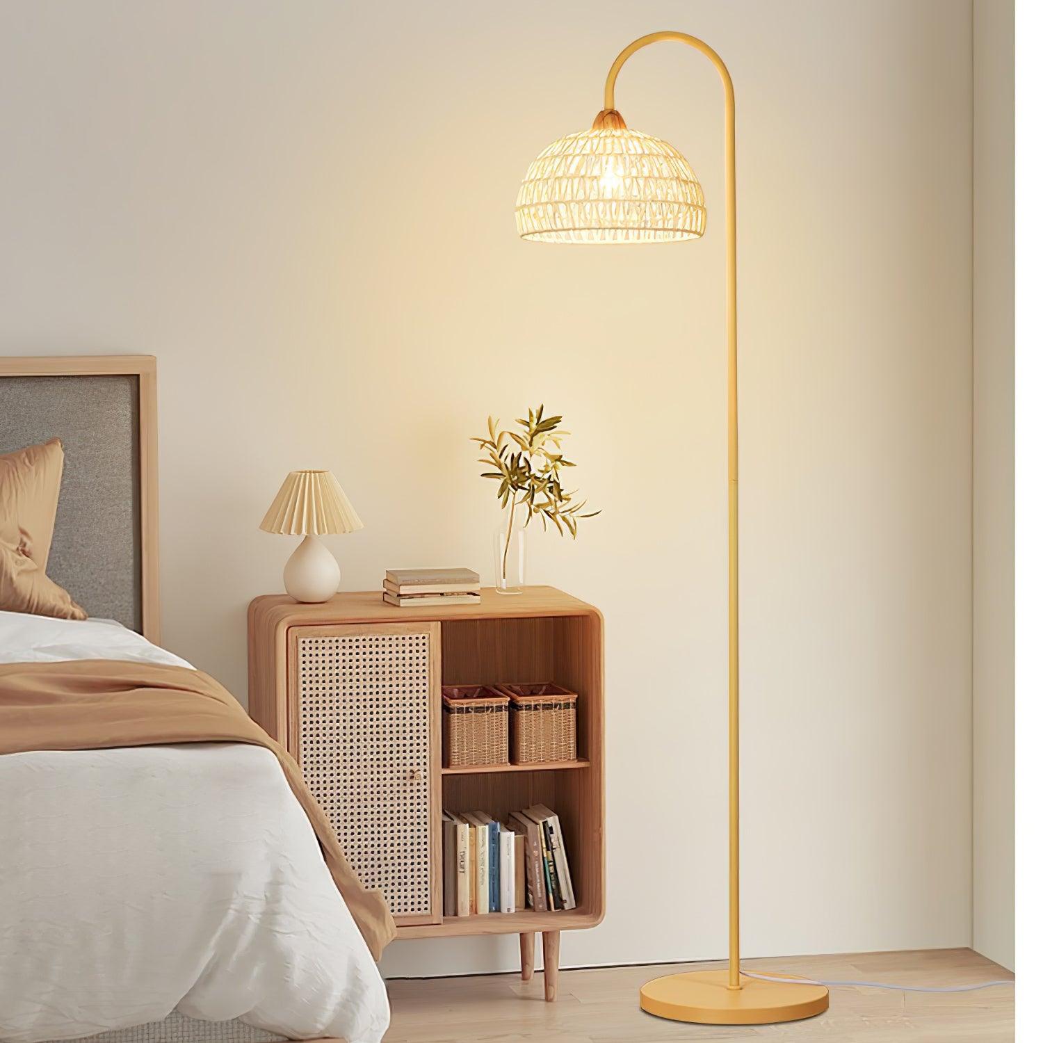Rattan Arch Floor Lamp - Cueteks