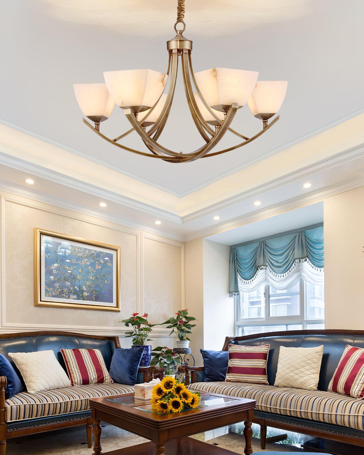 Dover Brass Chandelier - Cueteks