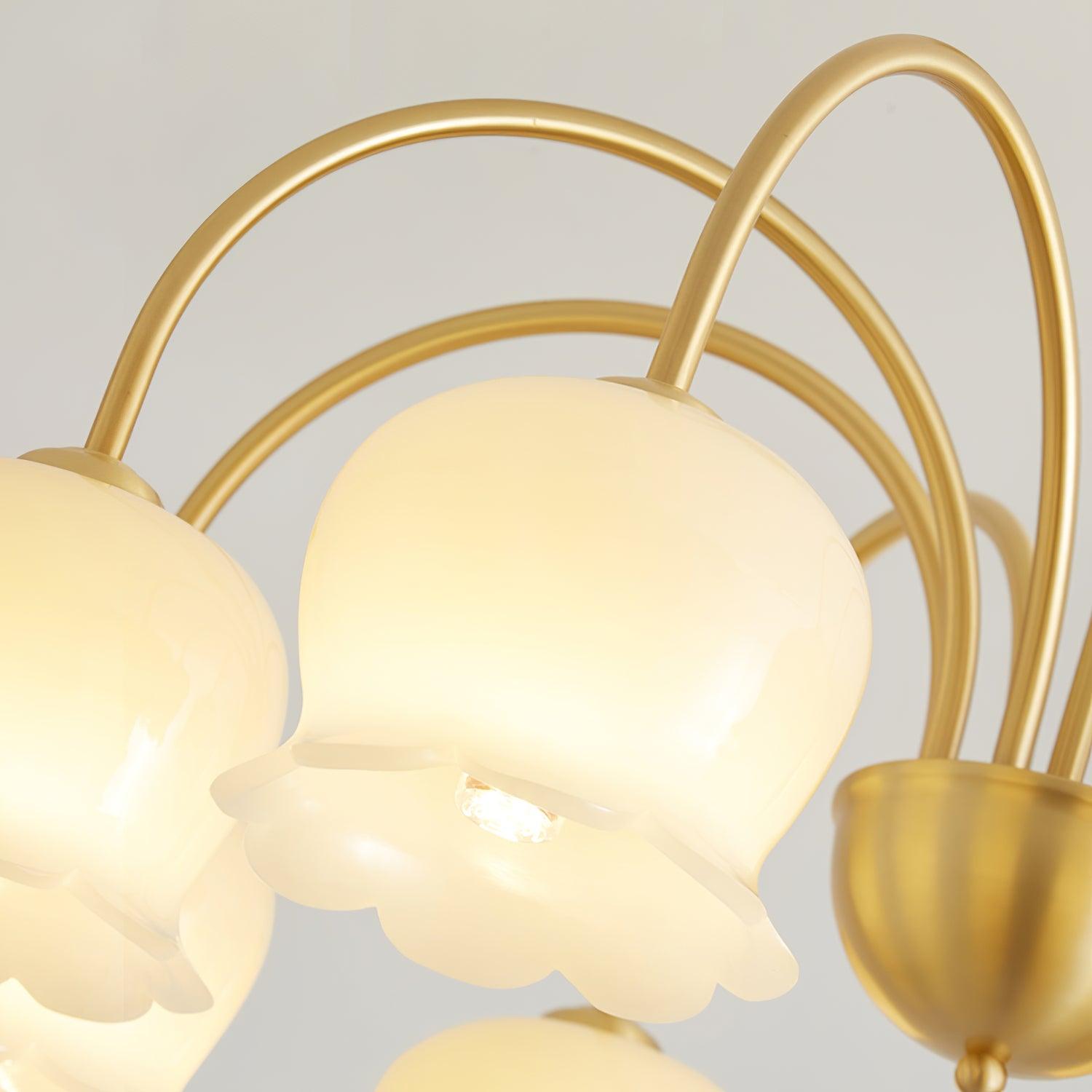 Orchids Brass Chandelier - Cueteks