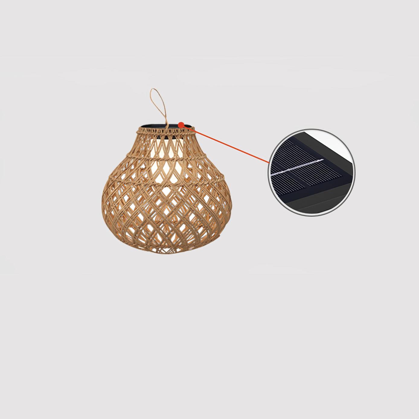 Woven Sphere Solar Lantern Outdoor Lamp - Cueteks