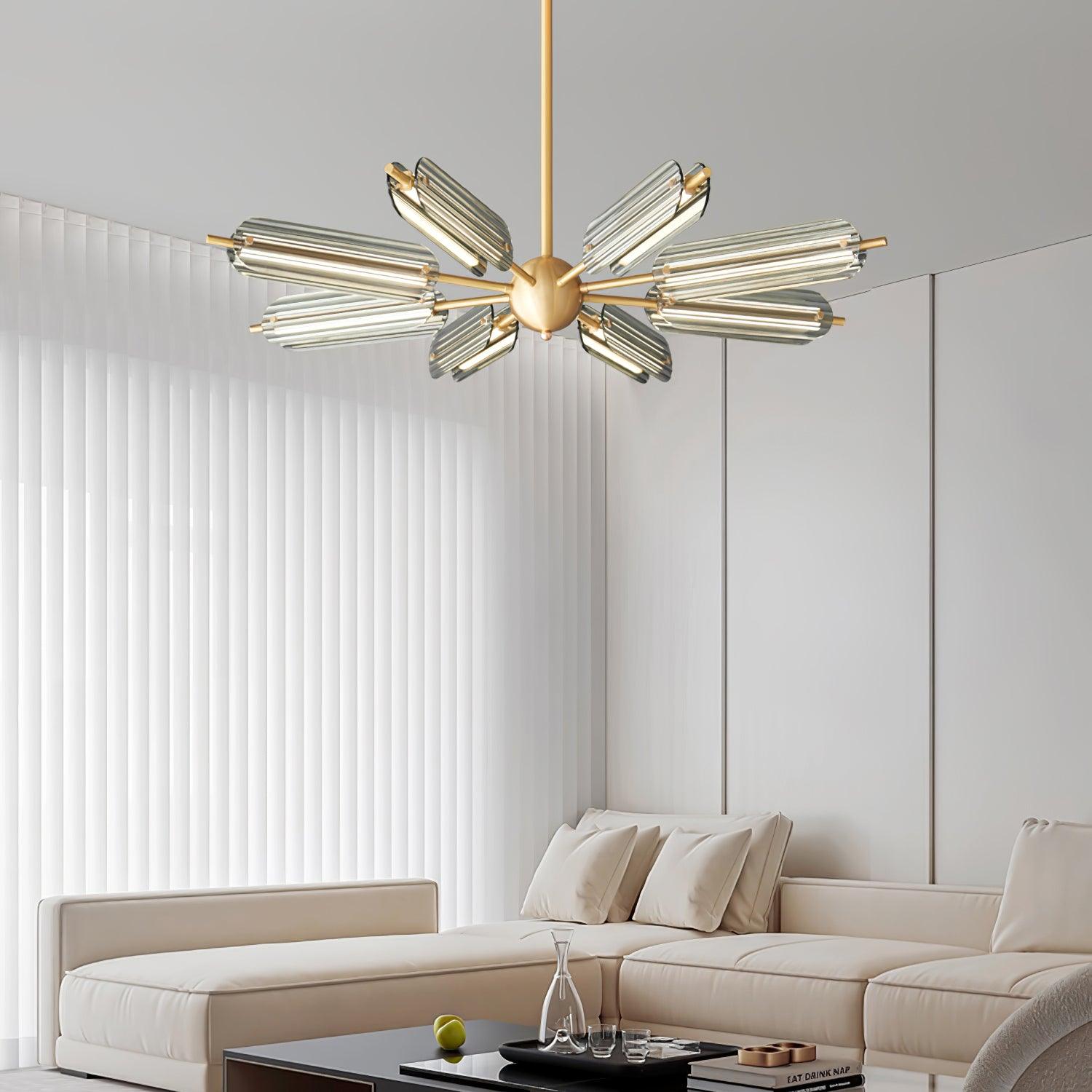 Sputnik Brass Chandelier - Cueteks