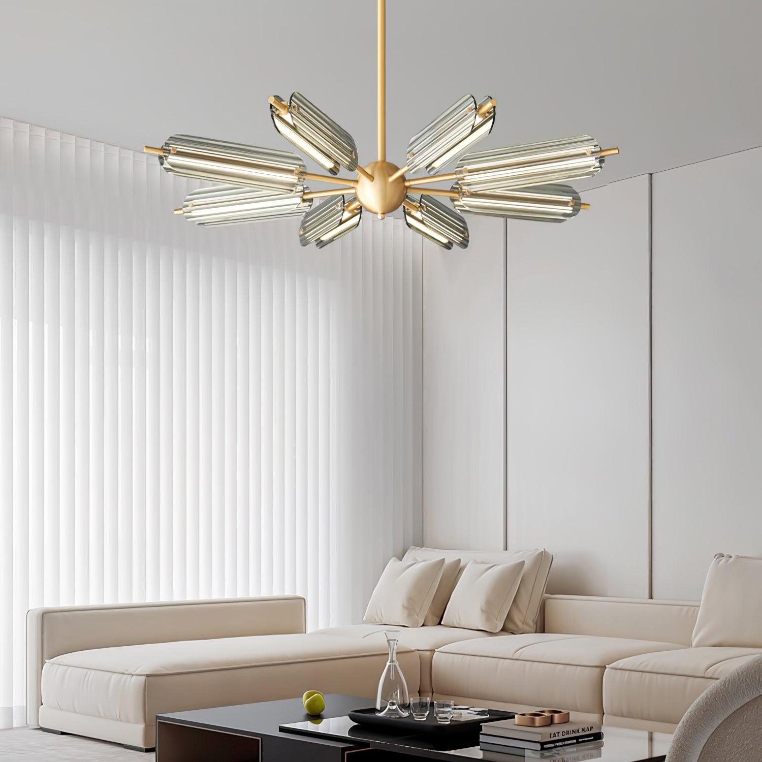 Sputnik Brass Chandelier - Cueteks