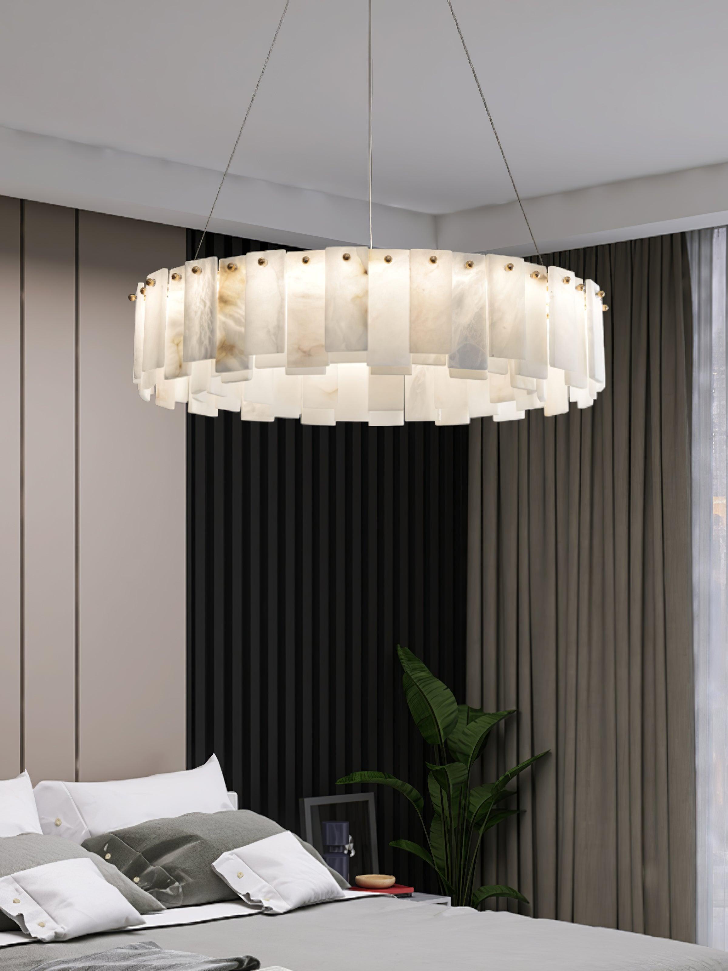 Celestial Alabaster Round Chandelier - Cueteks