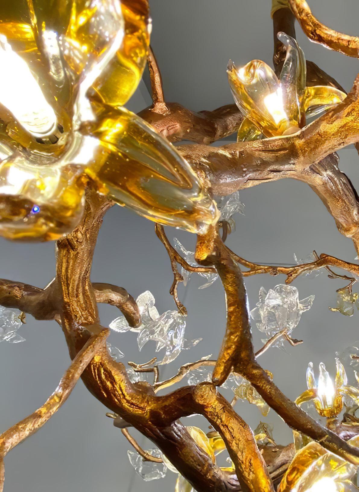 Brass Maple Branch Chandelier - Cueteks