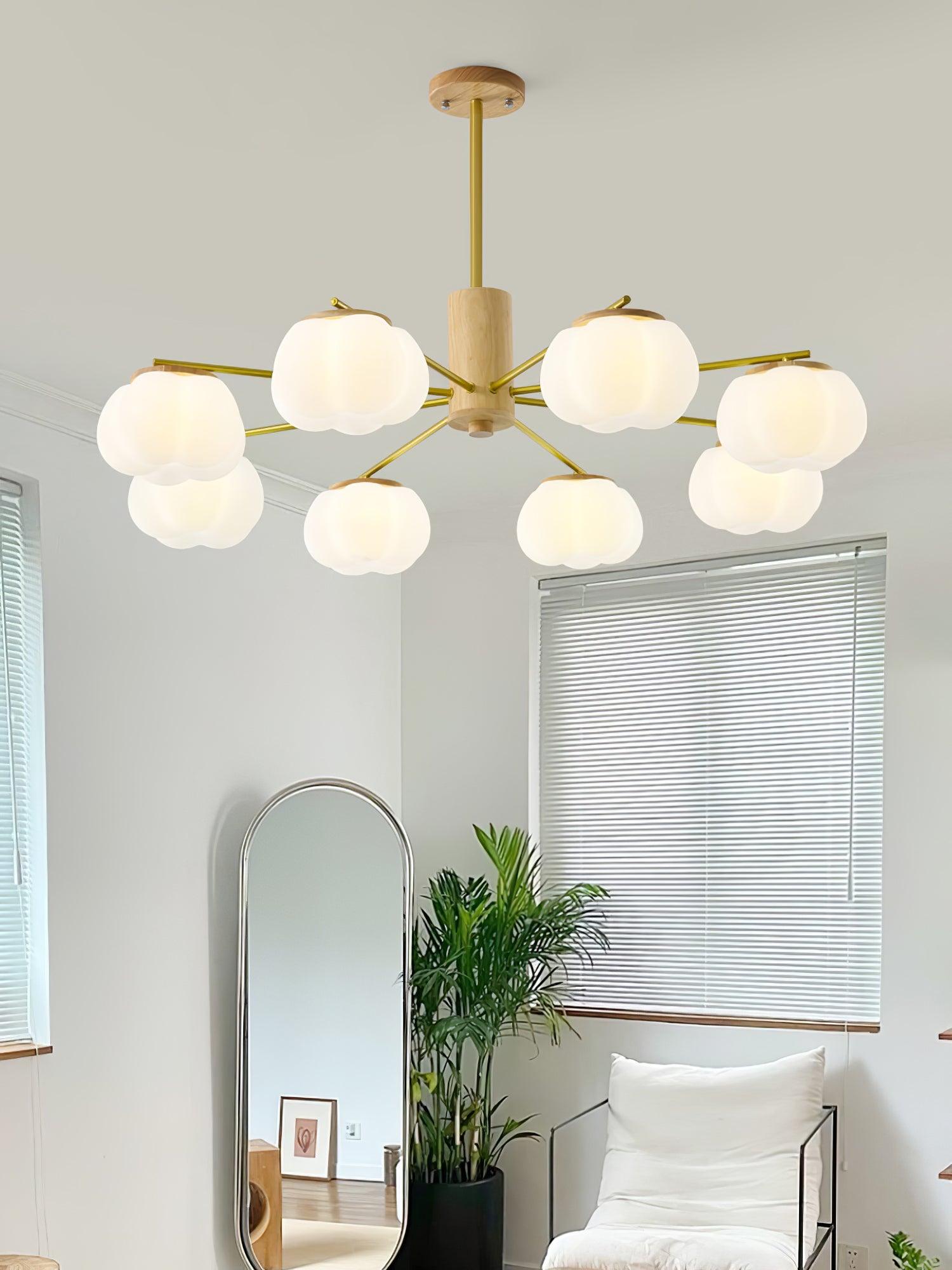 Wooden Cotton Balls Chandelier - Cueteks