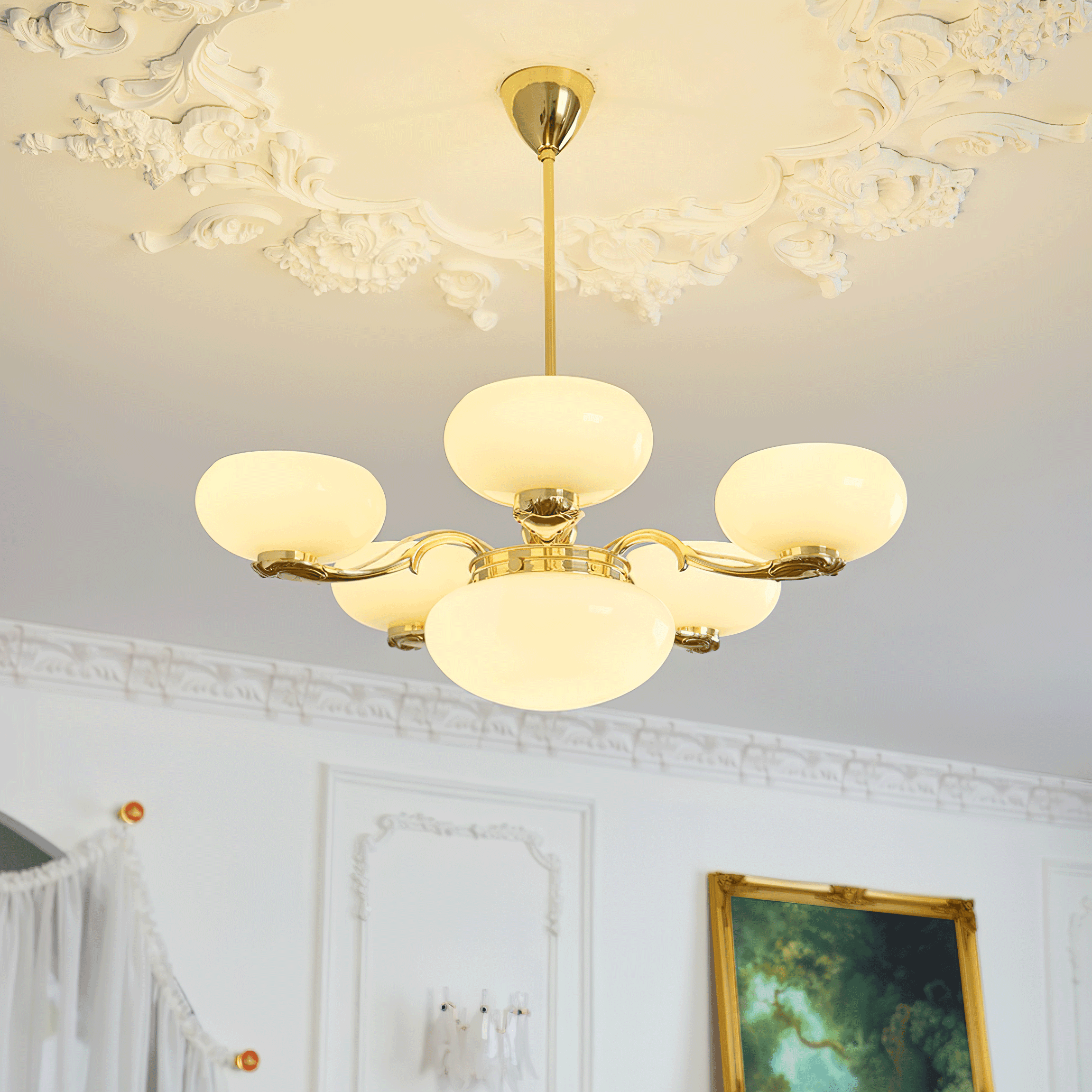 Brass Radiance Orb Chandelier - Cueteks