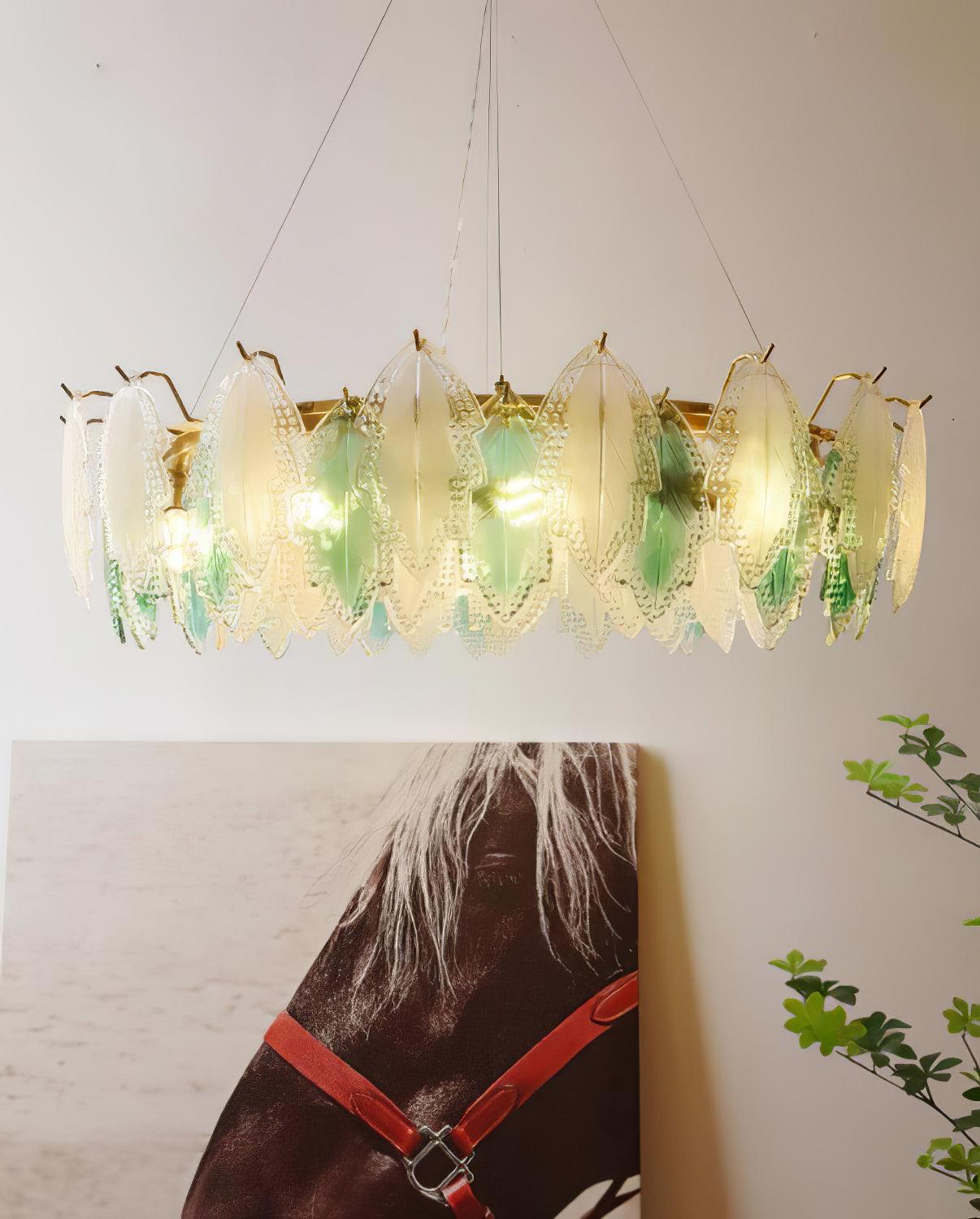 Maple Leaf Glass Chandelier - Cueteks