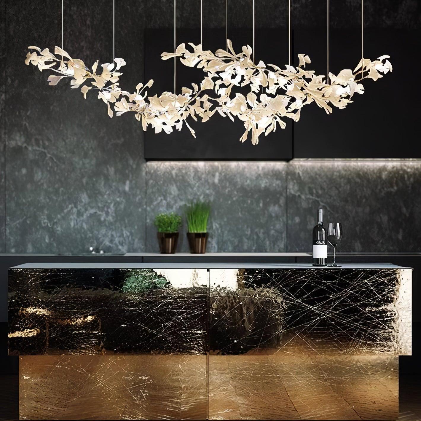 Double Layer Combination Gingko Chandelier - Cueteks