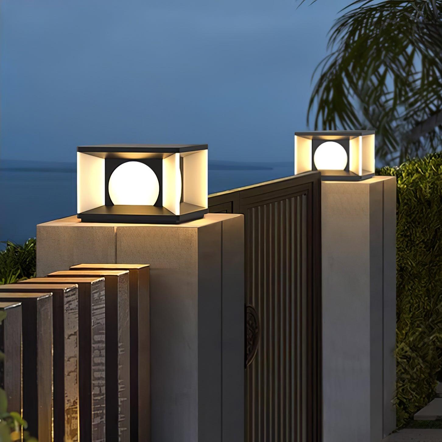 Eclipse Cube Outdoor Post Light - Cueteks
