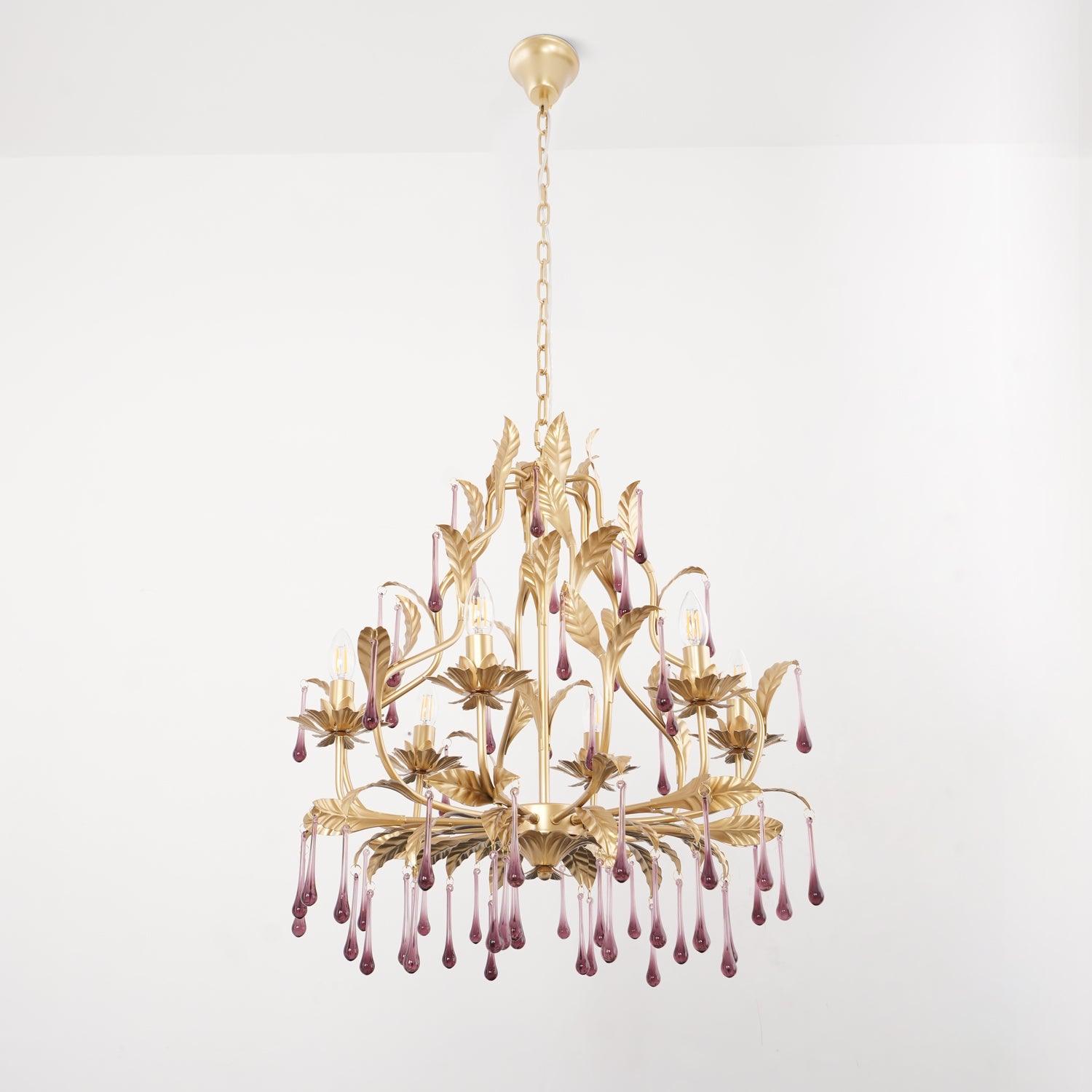 Amethyst Drops Crystal Chandelier - Cueteks