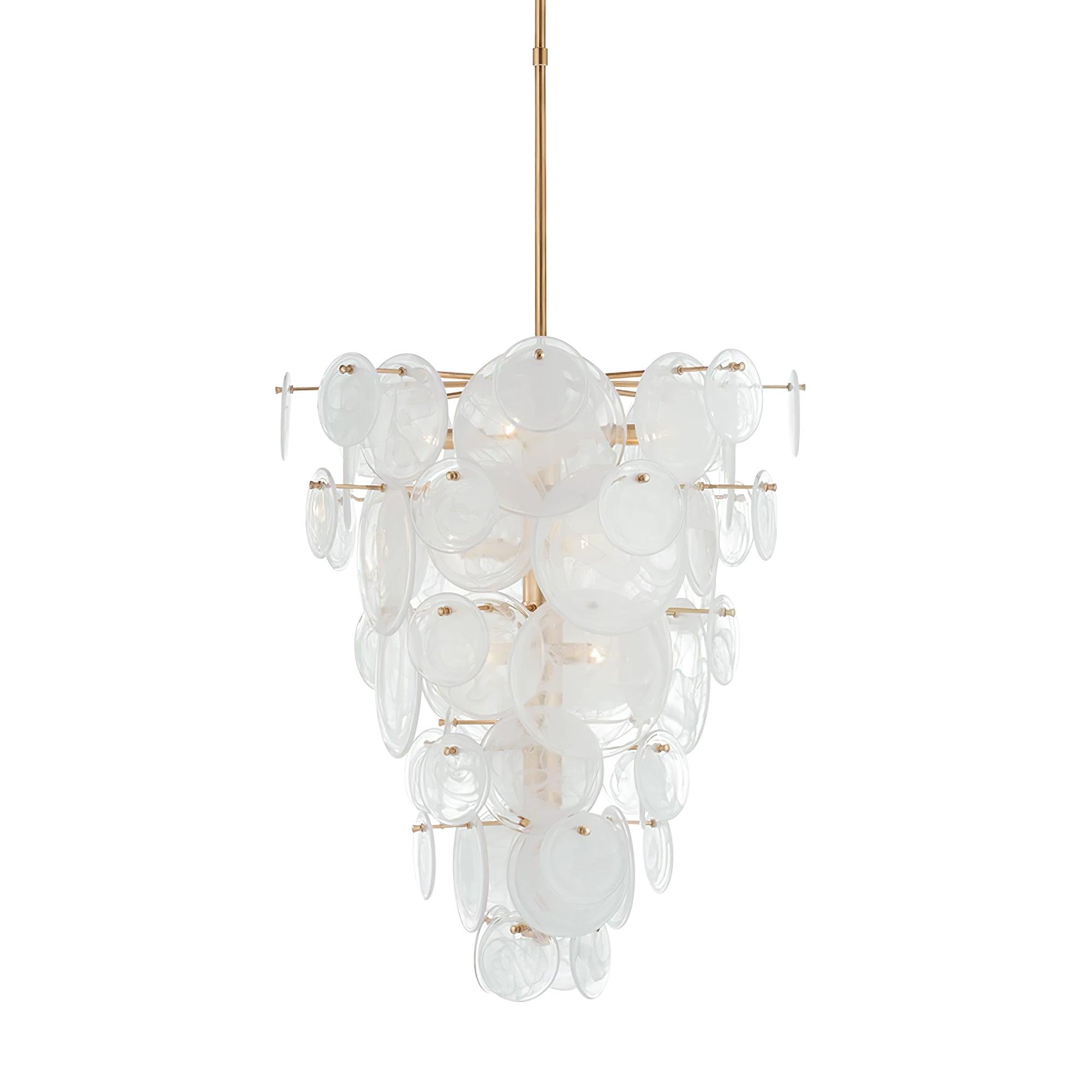 Brass Discs Cascading Chandelier - Cueteks