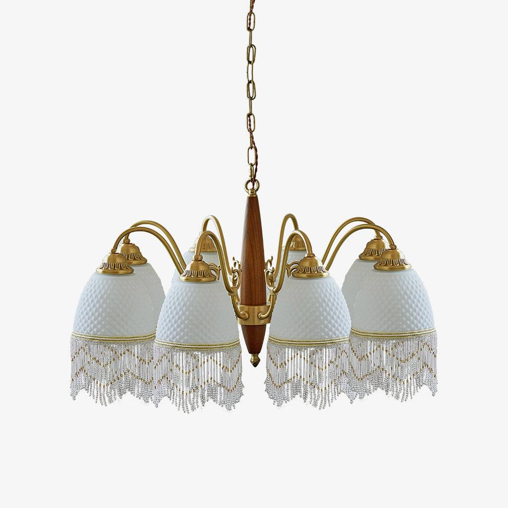 Mesh Tassel Glass Chandelier - Cueteks