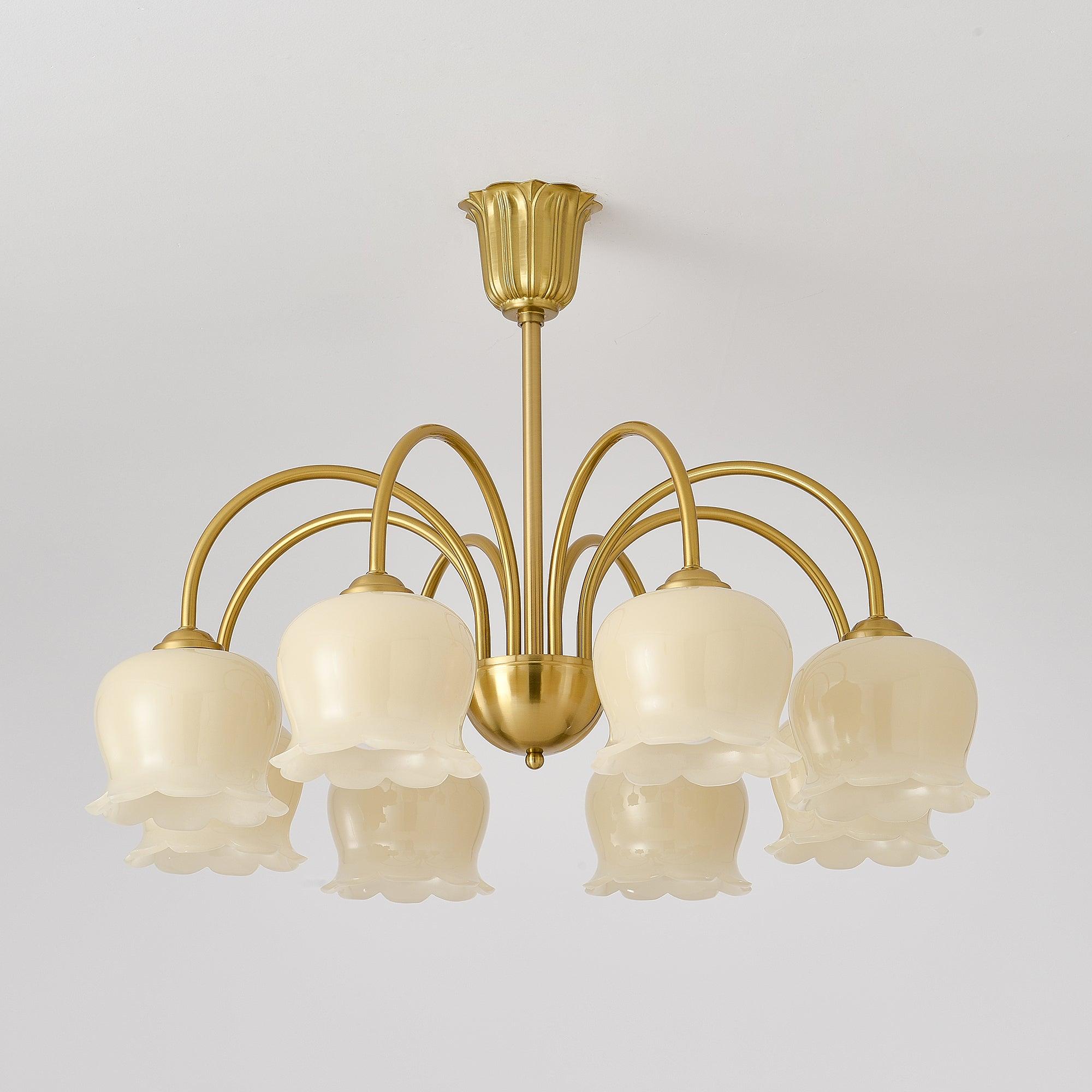 Orchids Brass Chandelier - Cueteks