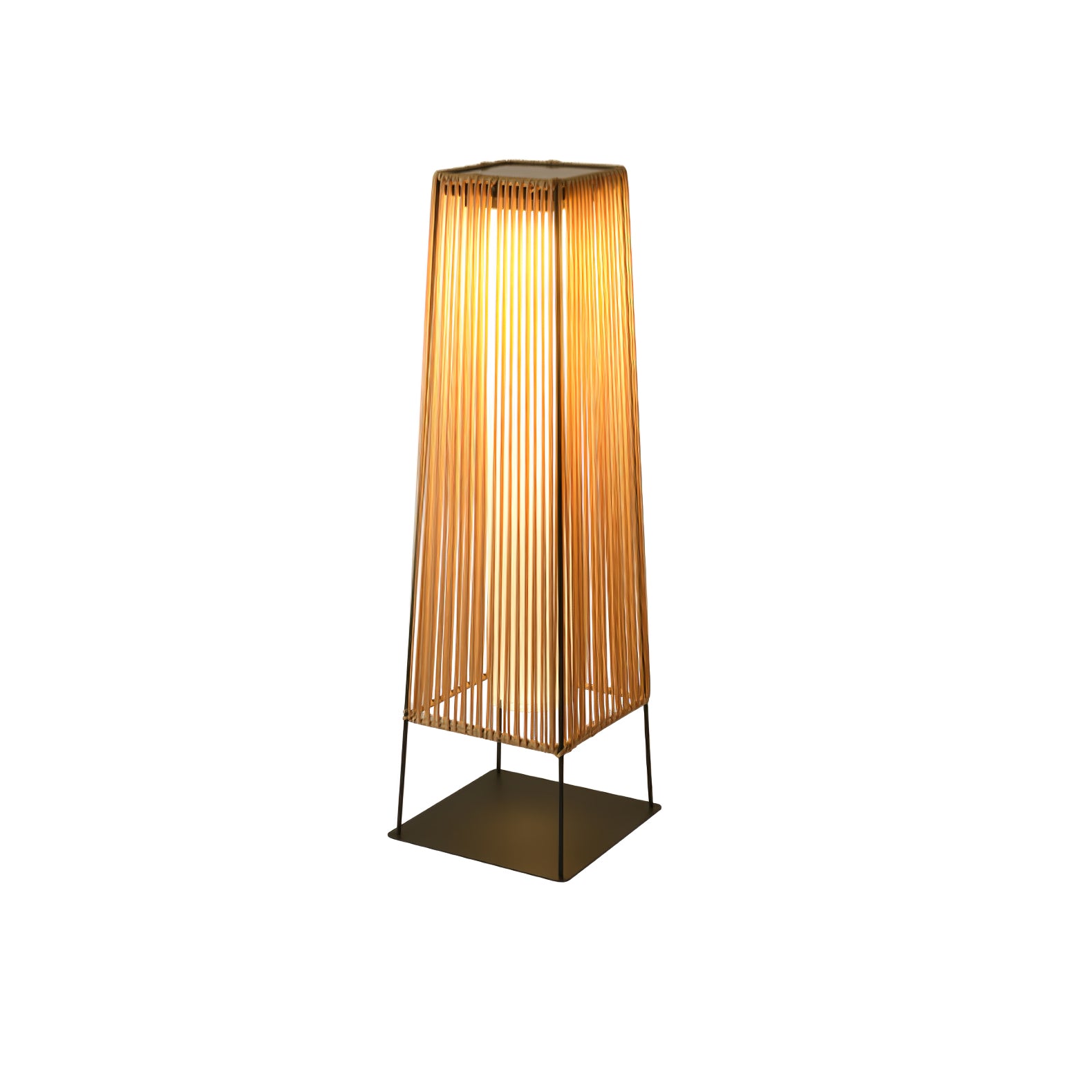 Plastic Rattan Outdoor Post Light with Solar Panel - Cueteks