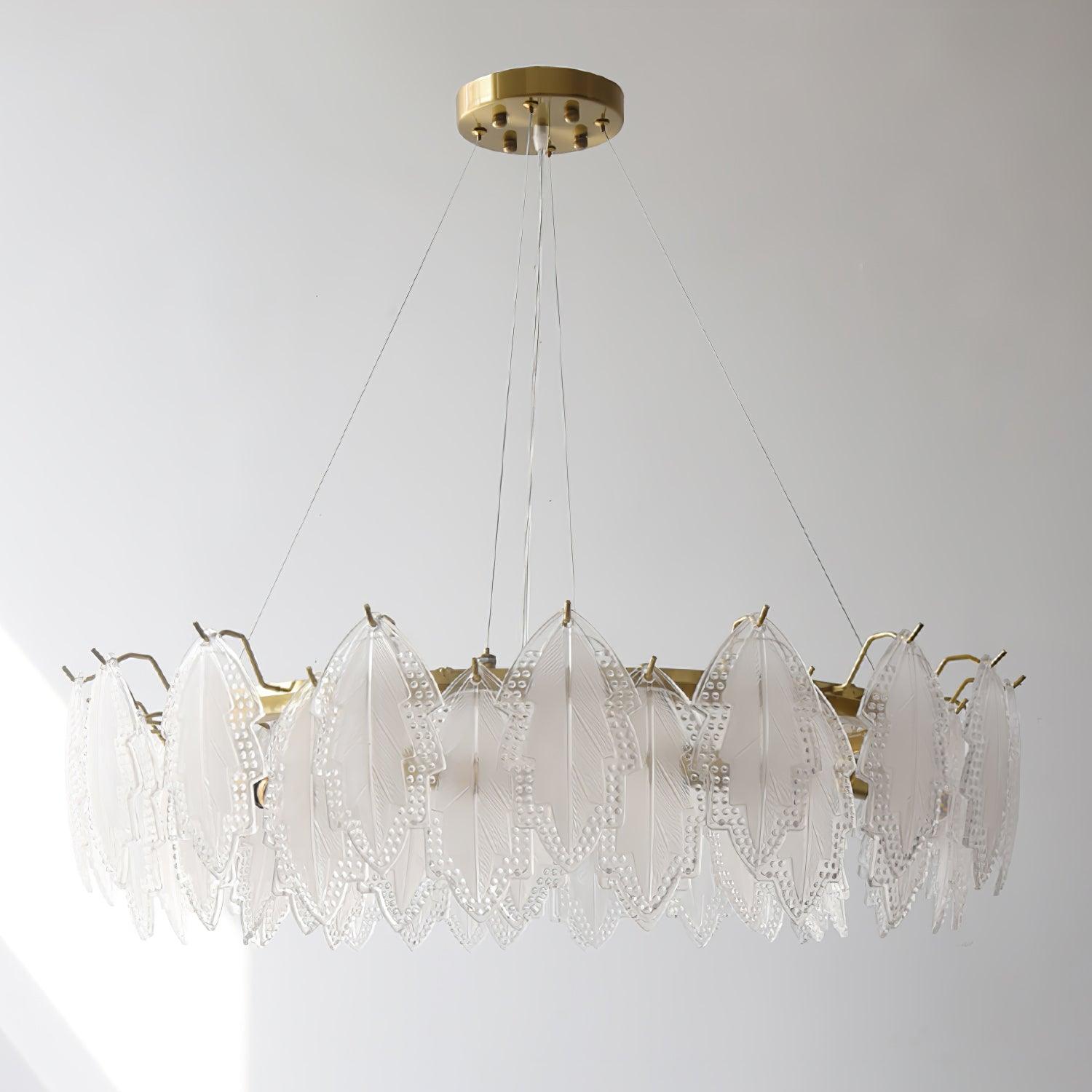 Maple Leaf Glass Chandelier - Cueteks