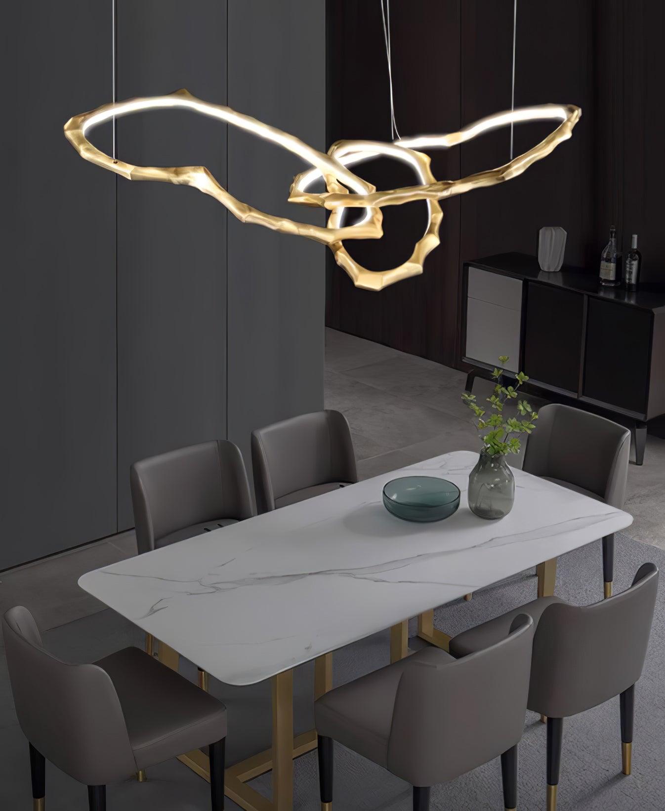 Cloud Rings Series Brass Chandelier - Cueteks