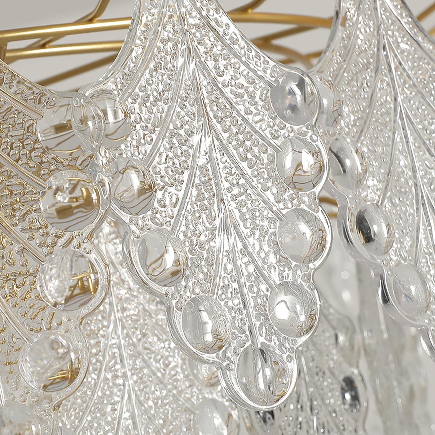 Tiered Carved Glass Chandelier - Cueteks
