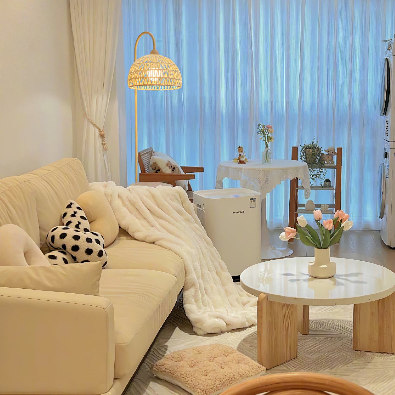 Rattan Arch Floor Lamp - Cueteks