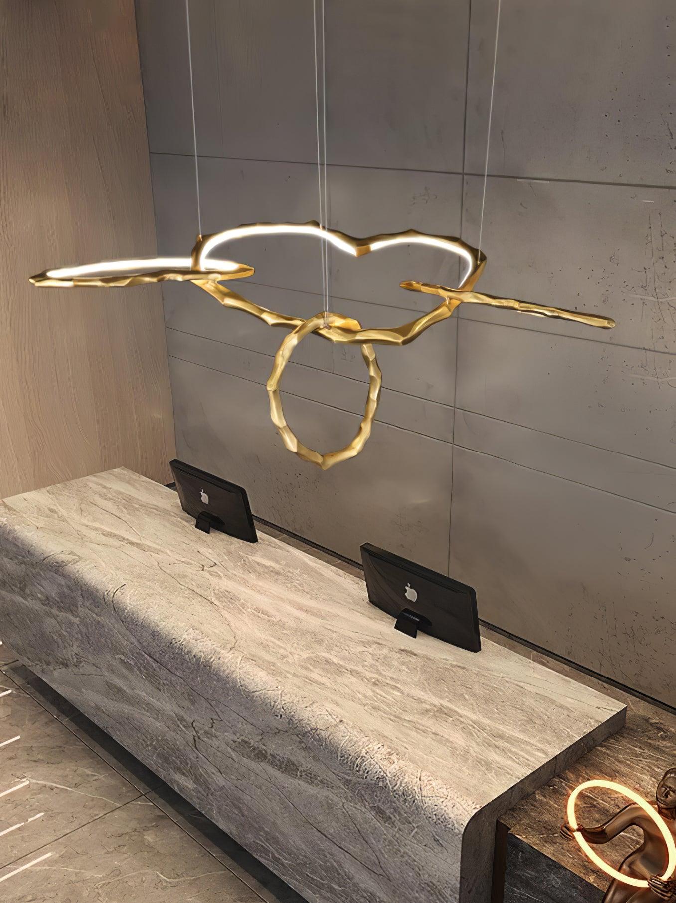 Cloud Rings Series Brass Chandelier - Cueteks