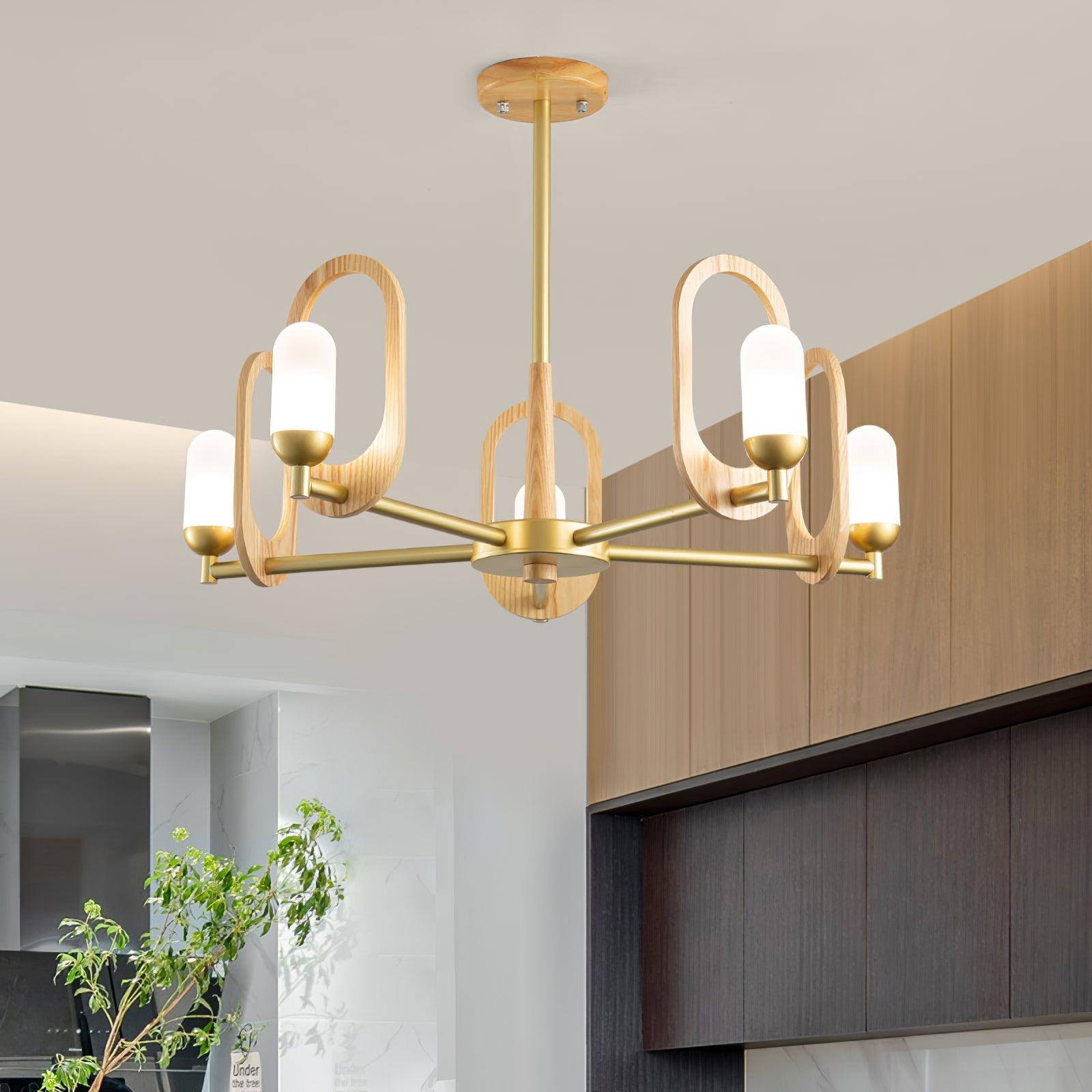 Wood Art Halo Chandelier - Cueteks