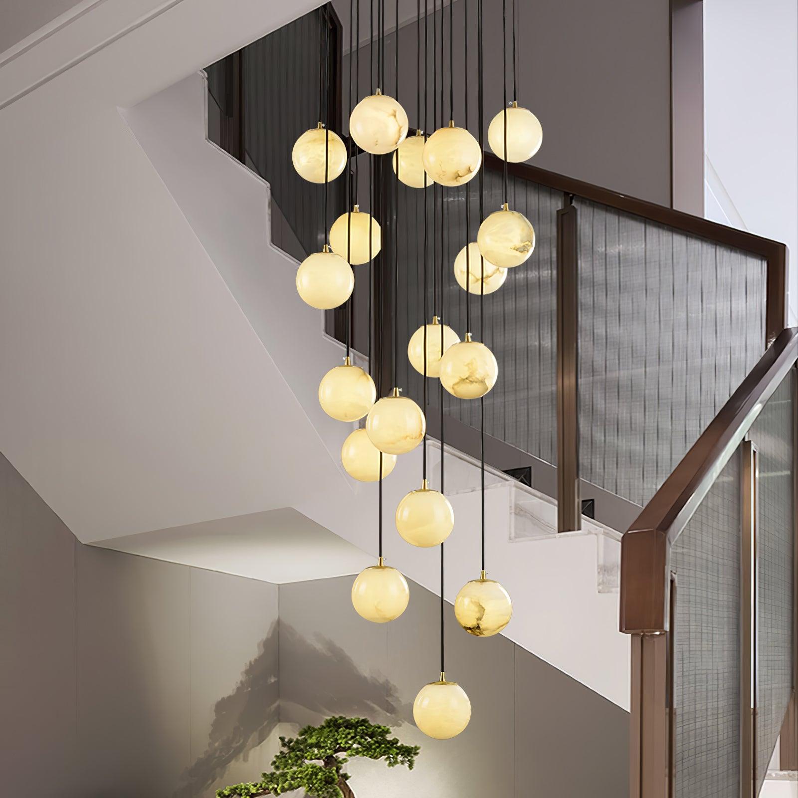 Alabaster Balls Cluster Chandelier - Cueteks