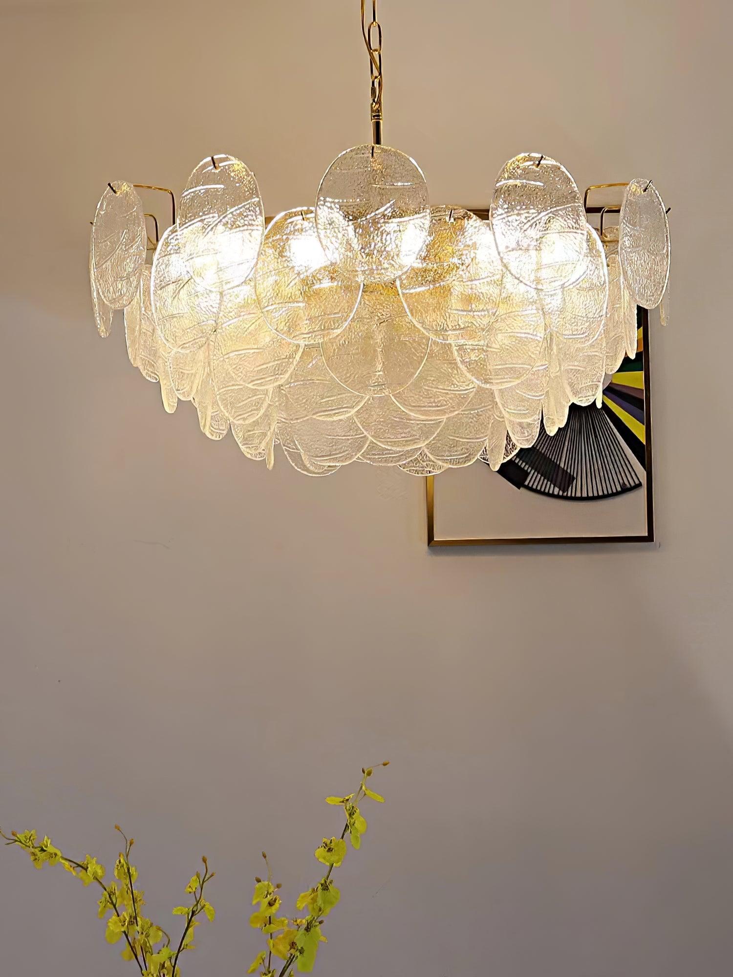 Glass Disc Chandelier - Cueteks