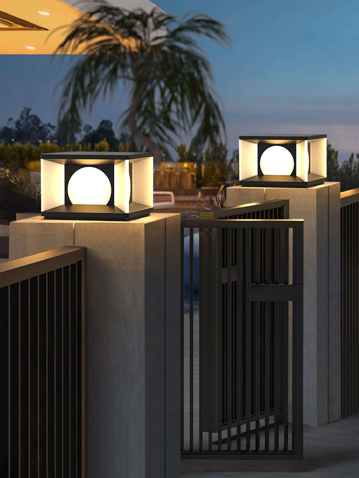 Eclipse Cube Outdoor Post Light - Cueteks