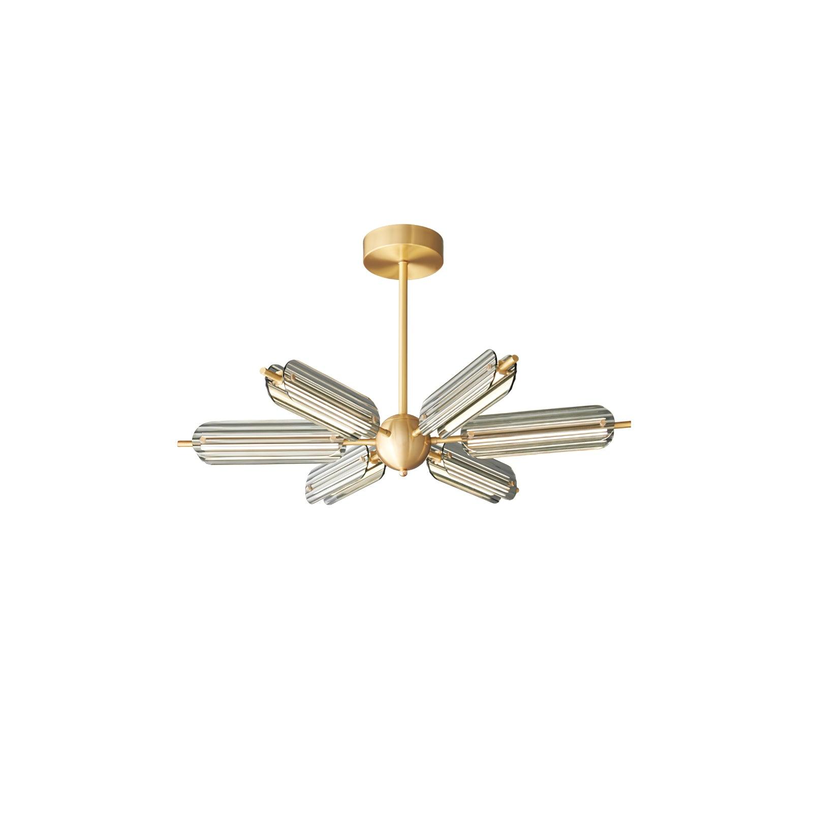 Sputnik Brass Chandelier - Cueteks