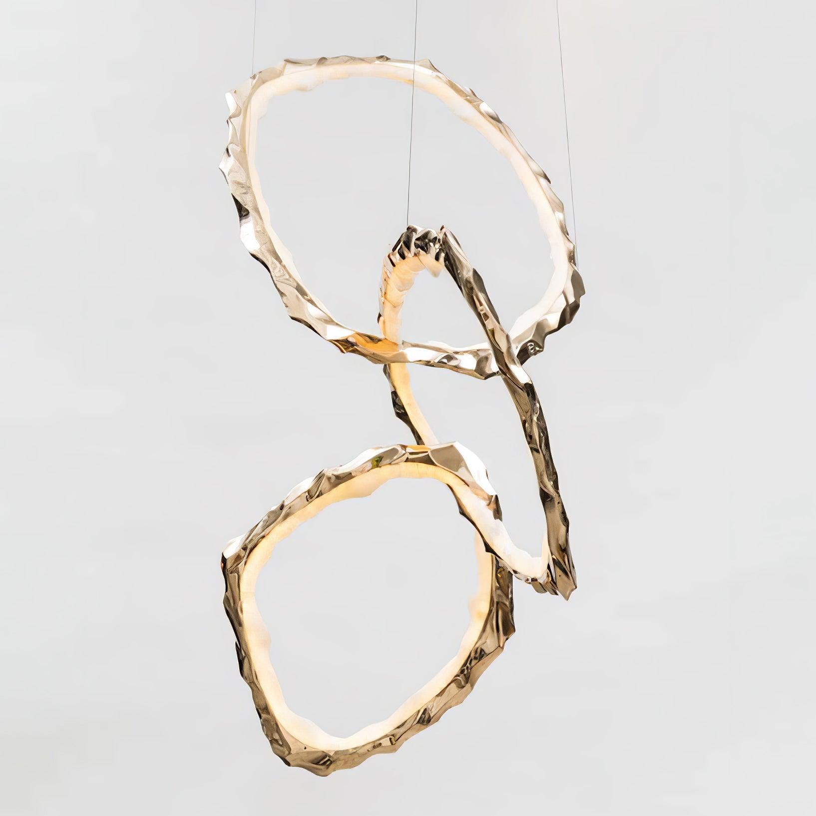 Cloud Rings Series Brass Chandelier - Cueteks