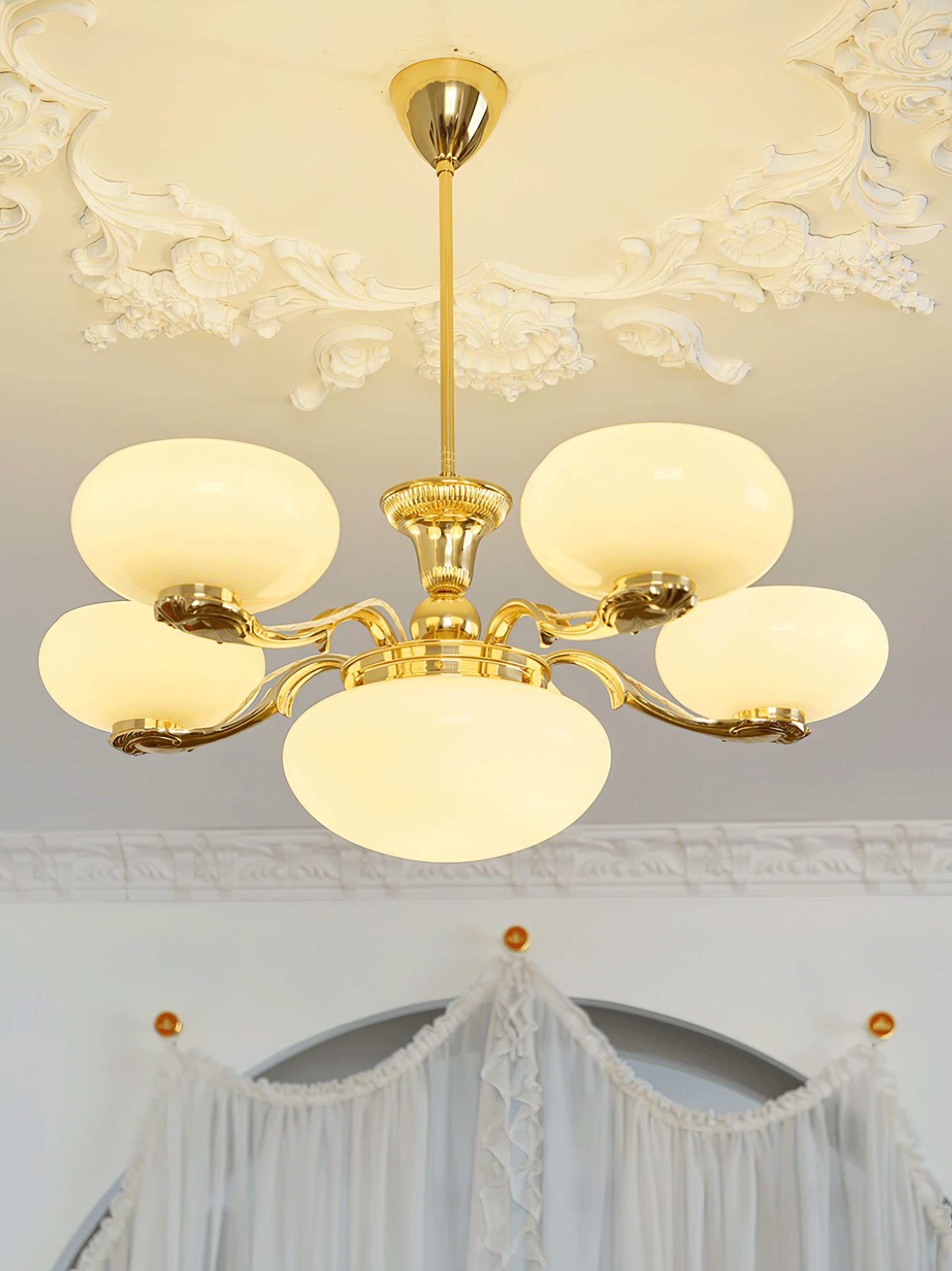 Brass Radiance Orb Chandelier - Cueteks
