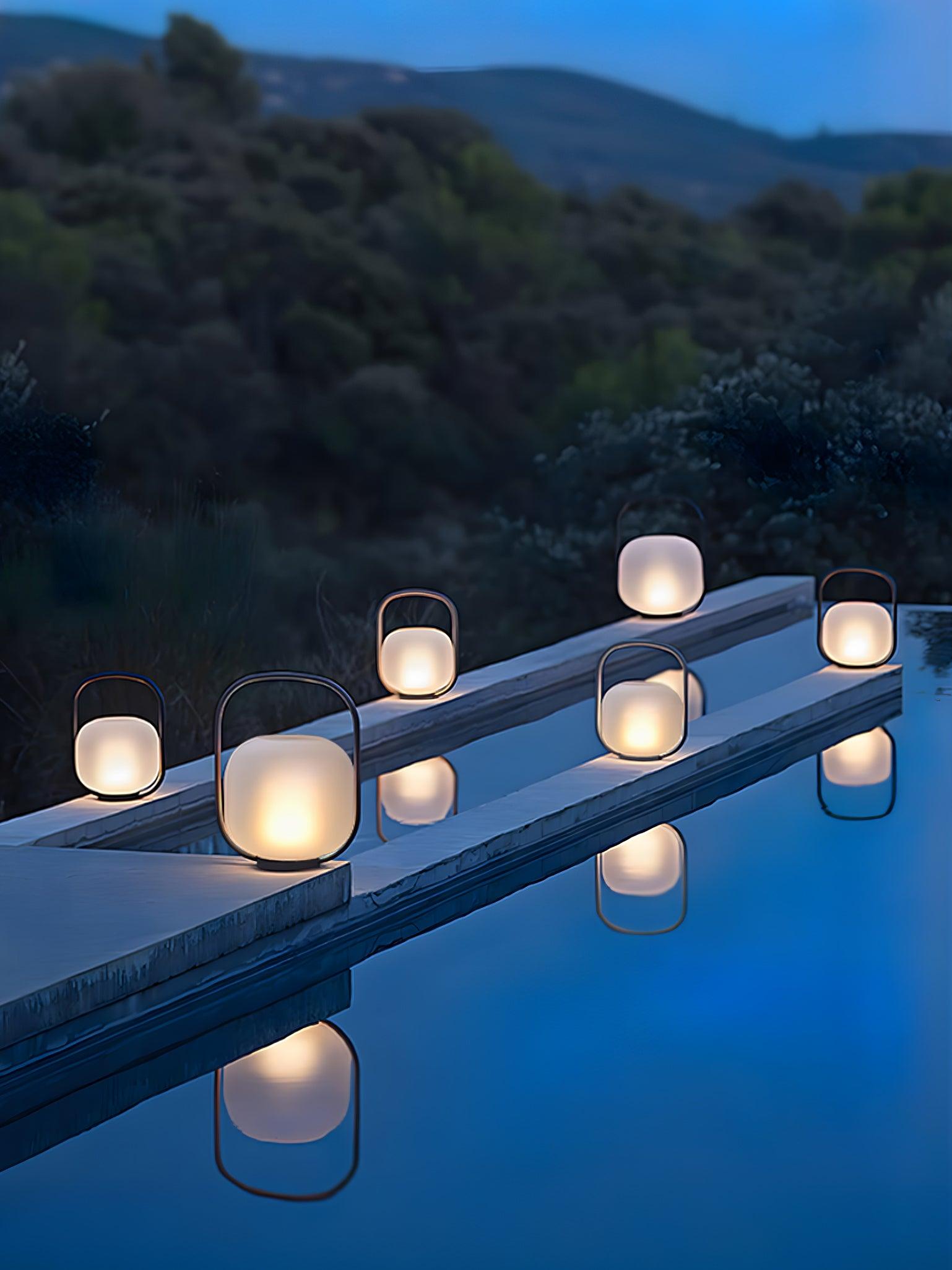 Portable Lantern Outdoor Table Lamp with Solar Panel - Cueteks