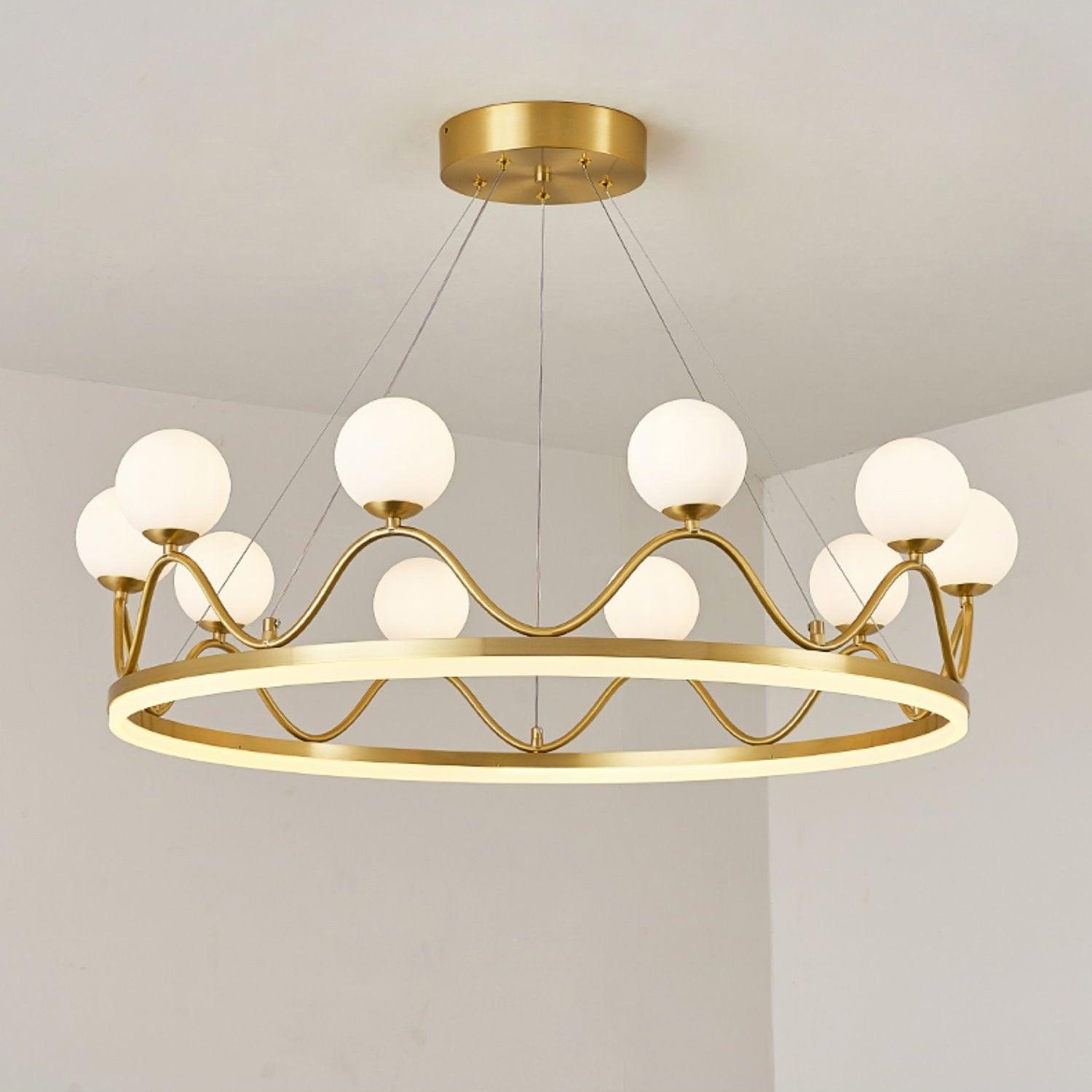 Crown Brass Chandelier - Cueteks