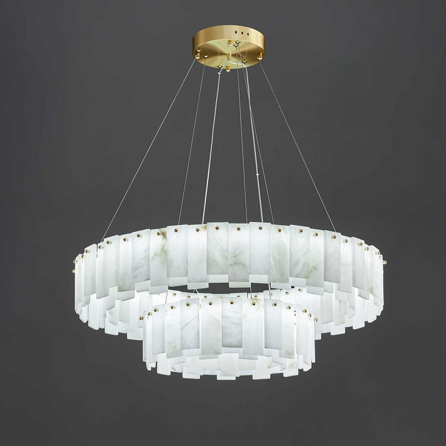 Celestial Alabaster Round Chandelier - Cueteks