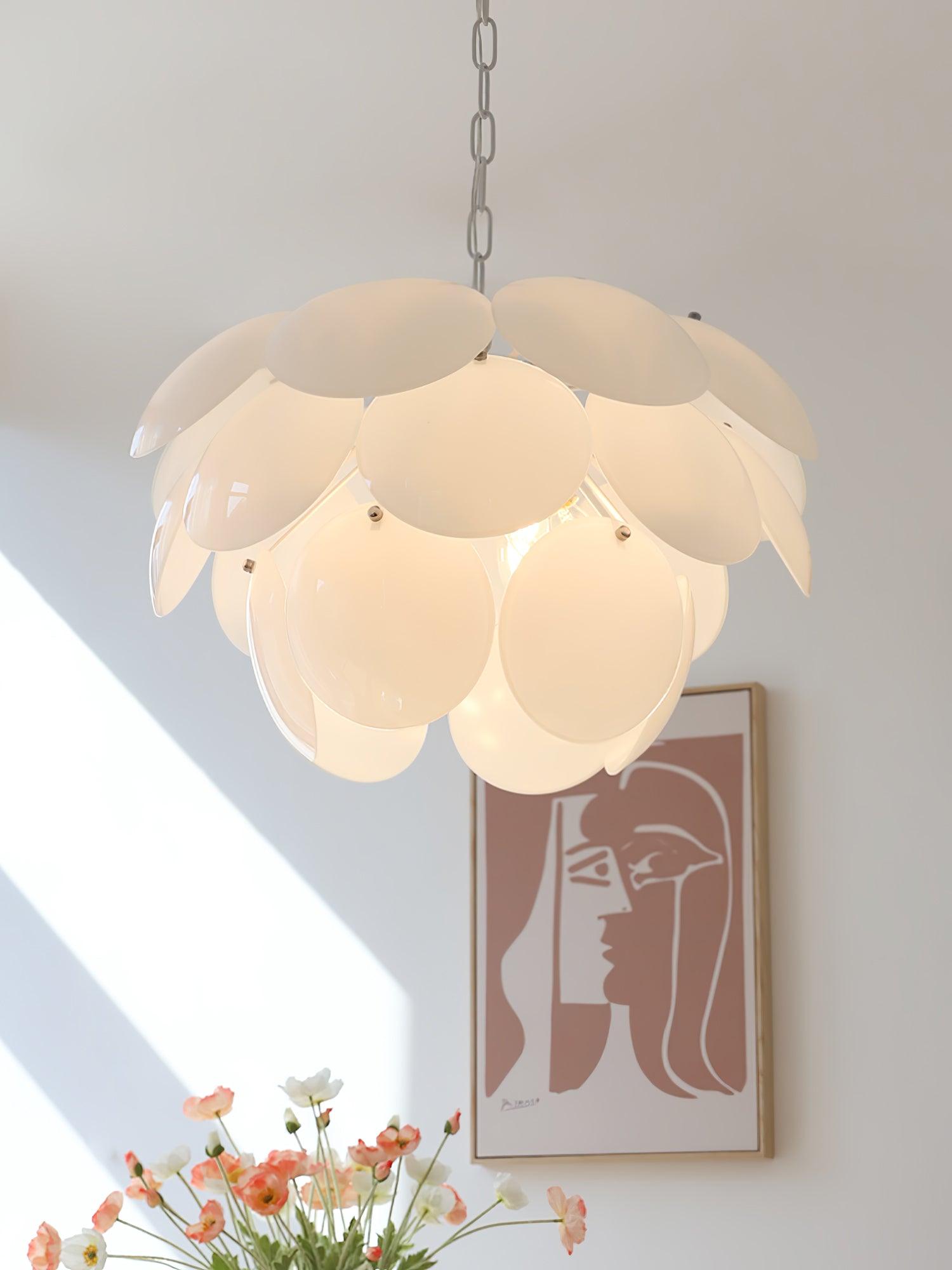 Luminous Petal Glass Chandelier - Cueteks
