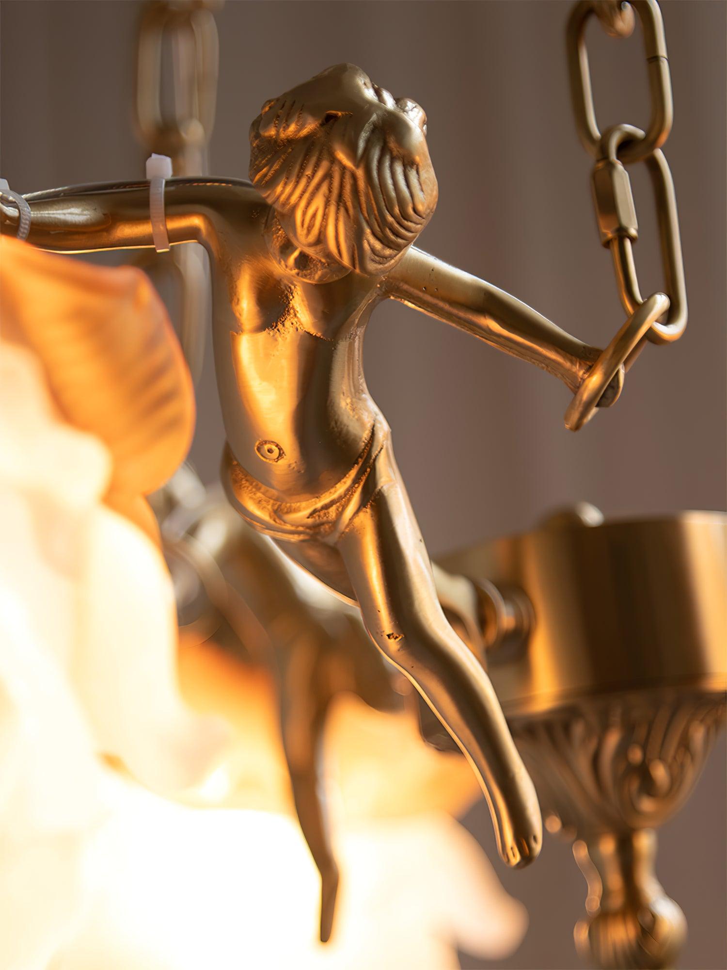 Putti Statuettes Brass Suspension - Cueteks