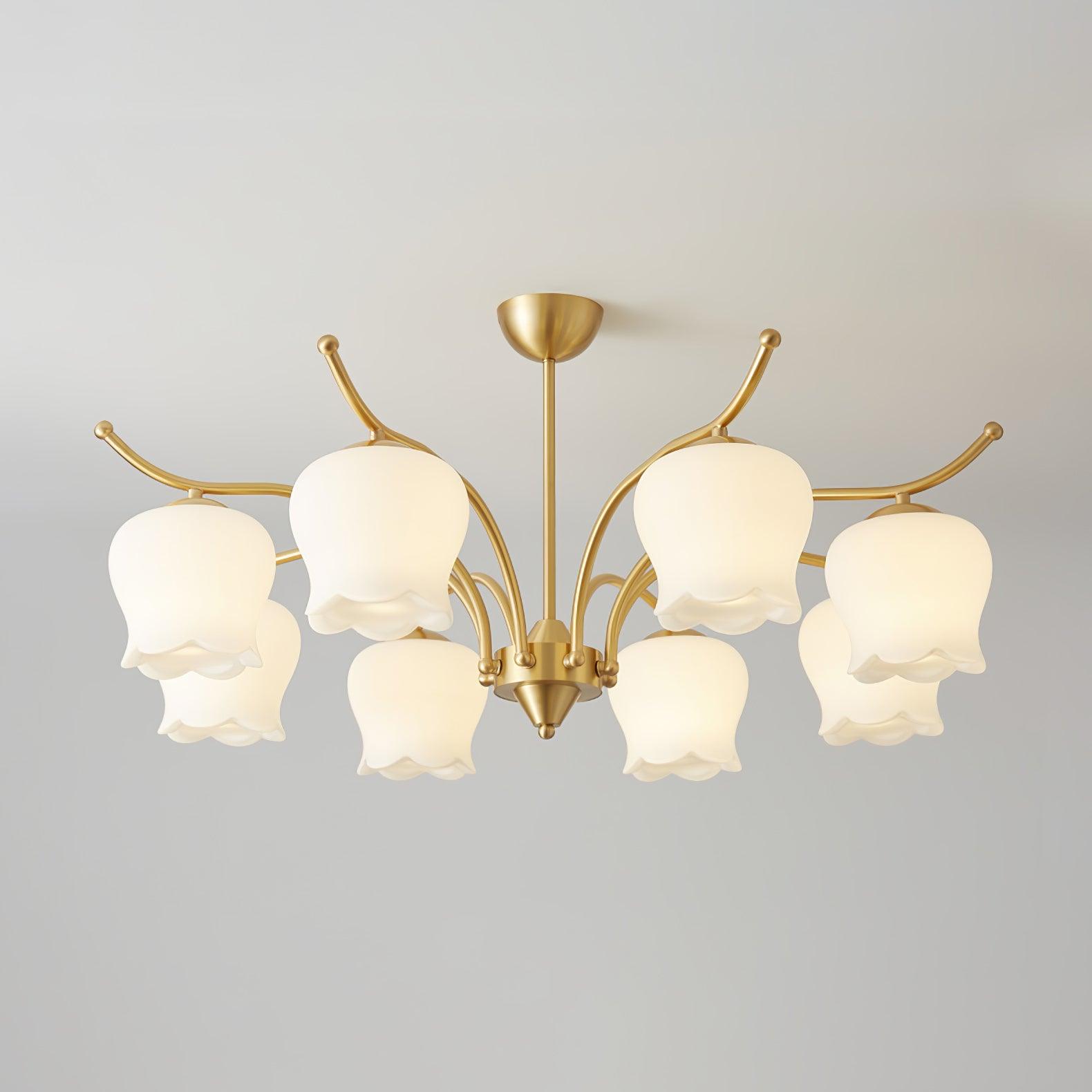 Tulip Brass Chandelier - Cueteks
