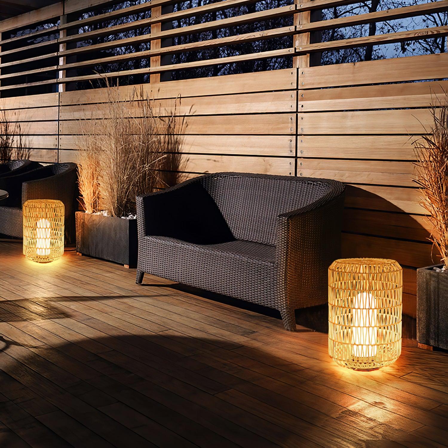Woven Rattan Outdoor Lamp - Cueteks