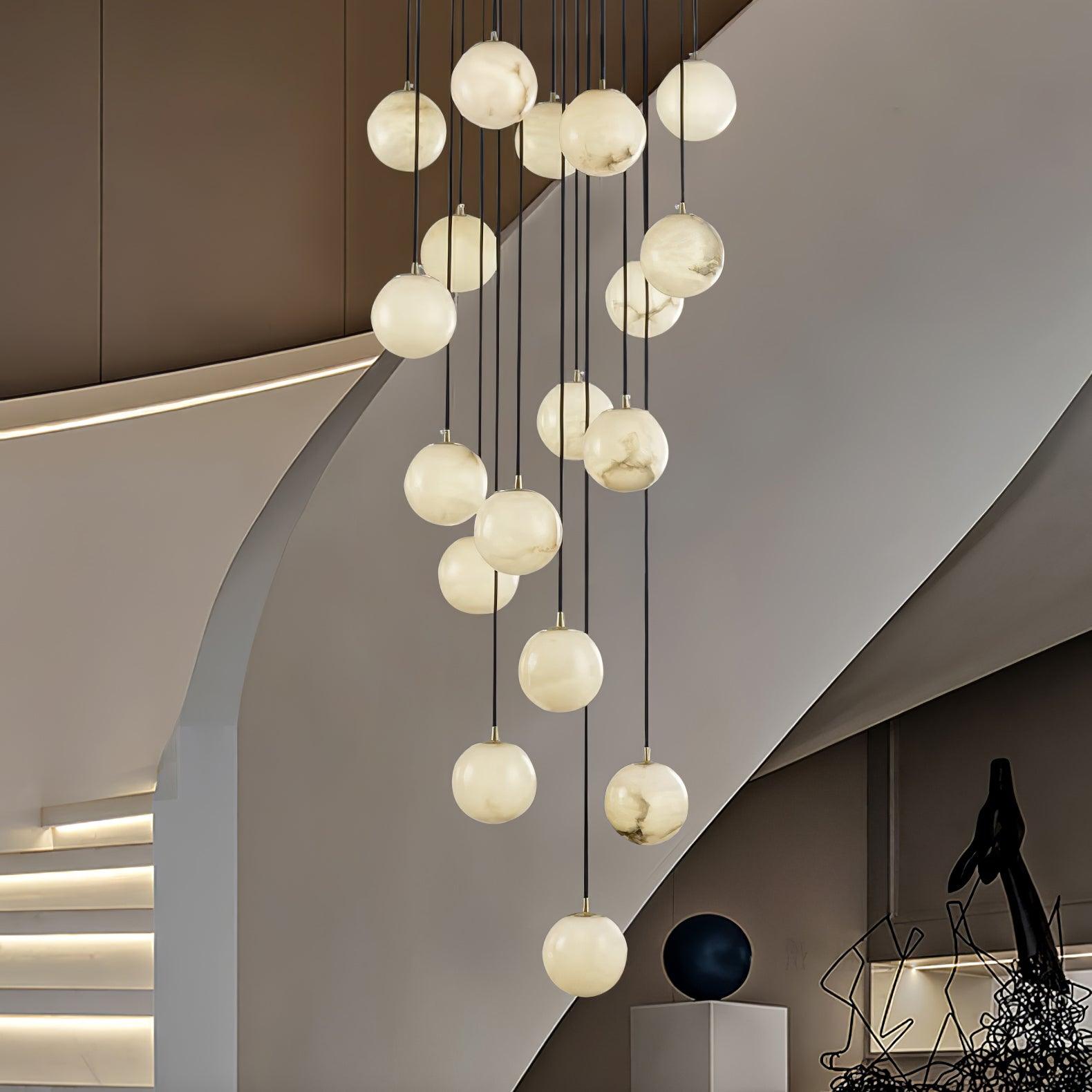 Alabaster Balls Cluster Chandelier - Cueteks