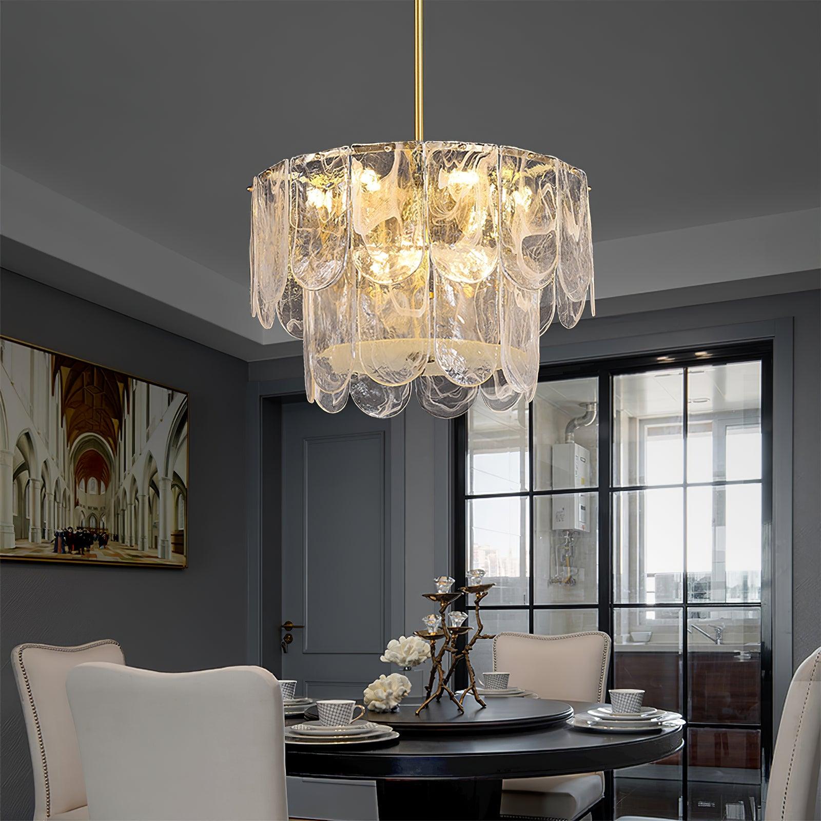 Traditional Classic Metal Glass Chandelier - Cueteks