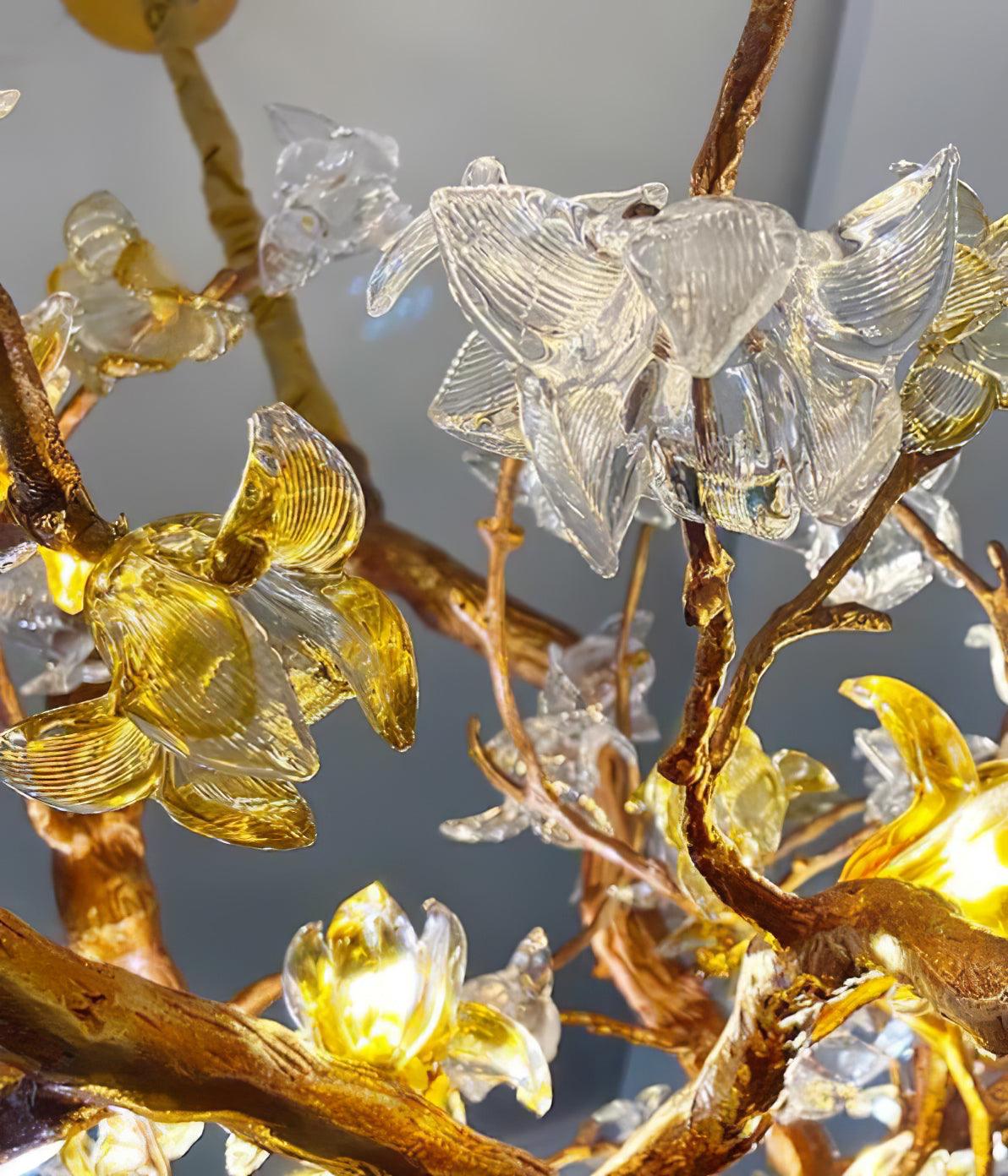 Brass Maple Branch Chandelier - Cueteks